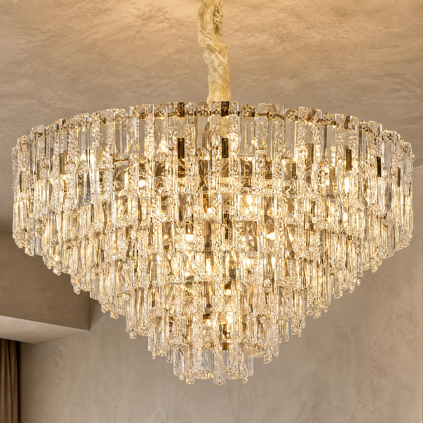 Opulent Crystal Tier Chandelier custom chandeliers