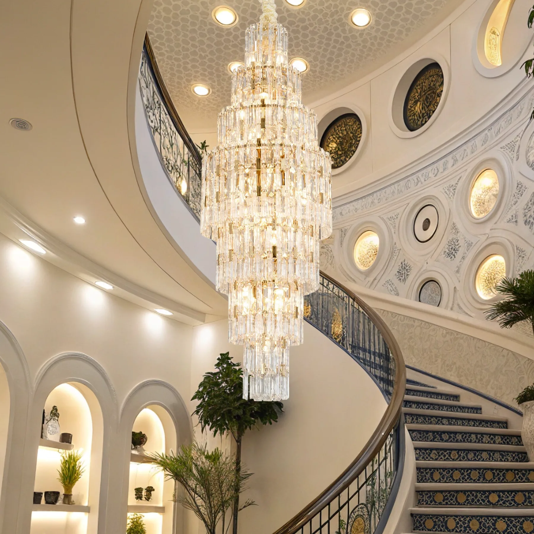 Gilded Crystal Cascade Chandelier image 4