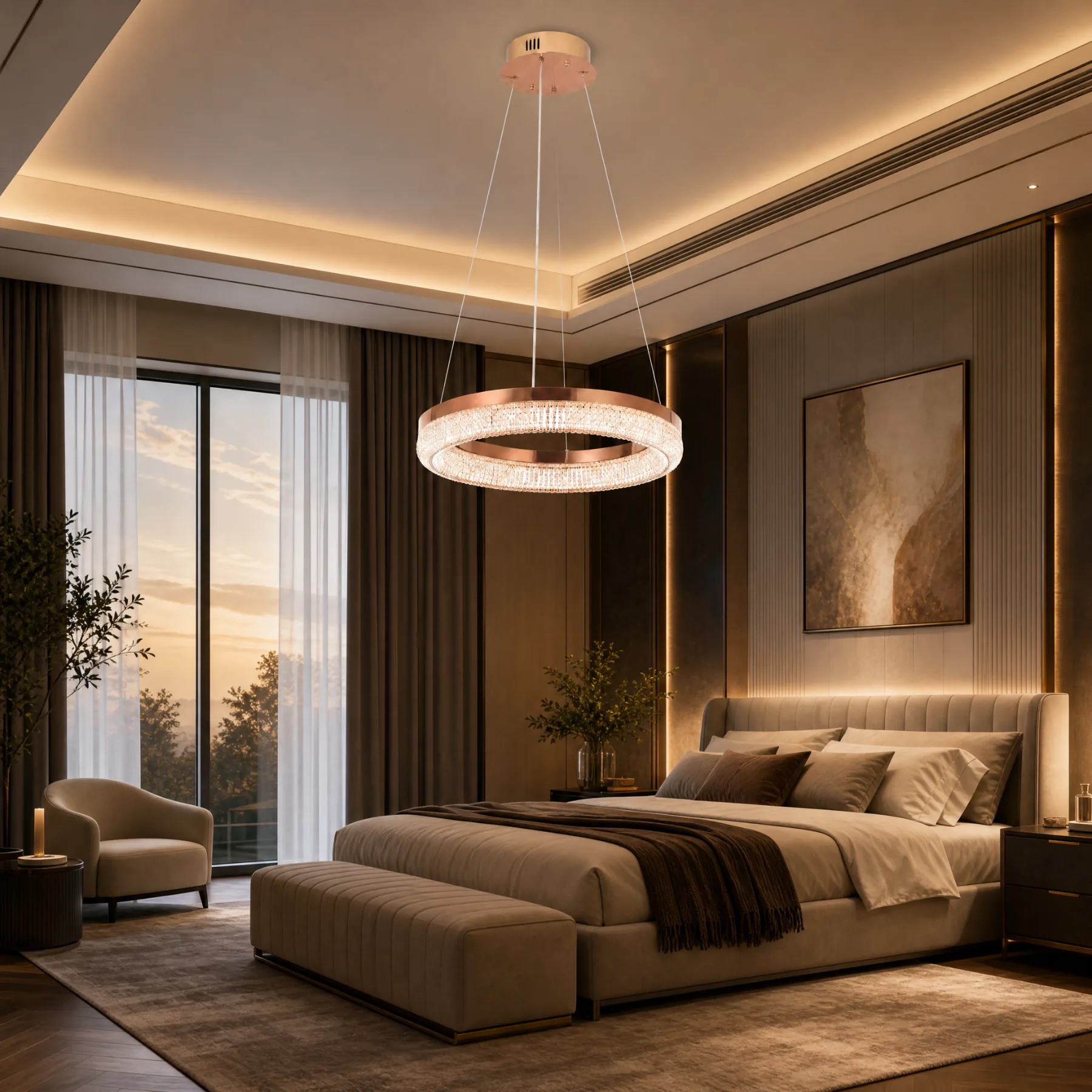 Luminous Crystal Halo Chandelier image 5