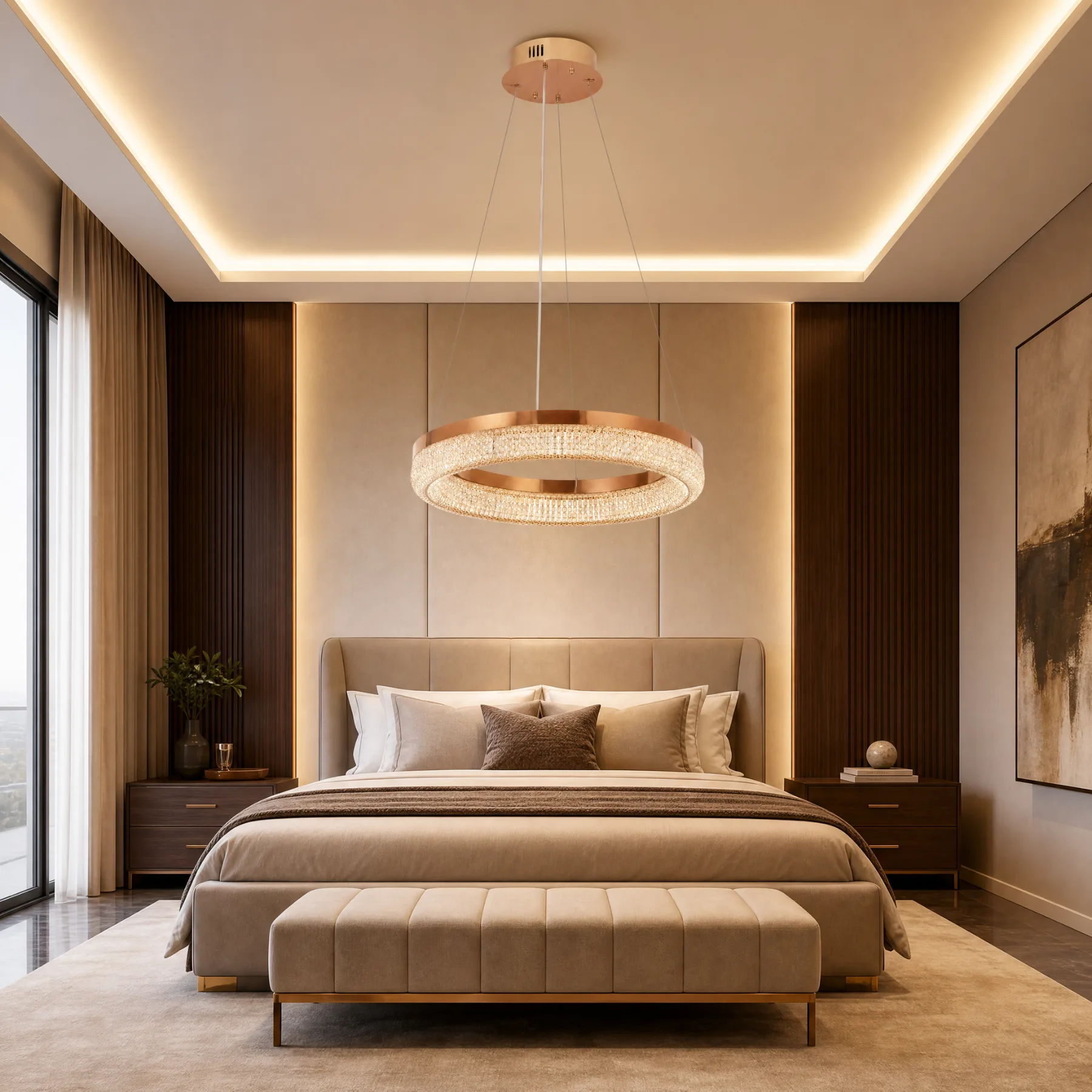 Luminous Crystal Halo Chandelier image 6