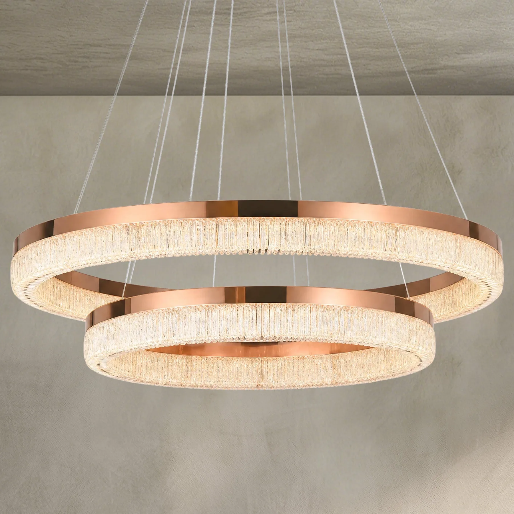 Gilded Crystal Ring Chandelier custom chandeliers
