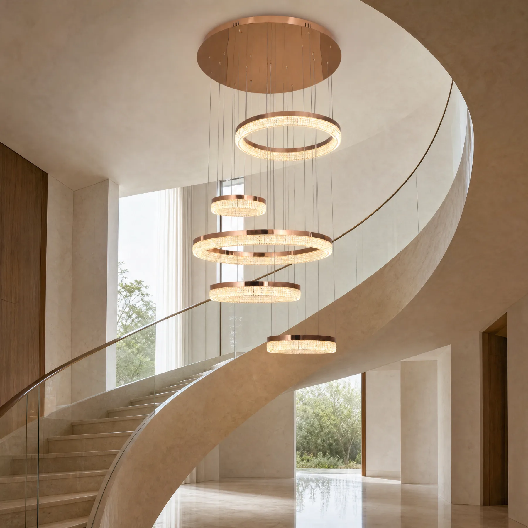 Luminous Rose Gold Ring Chandelier image 3