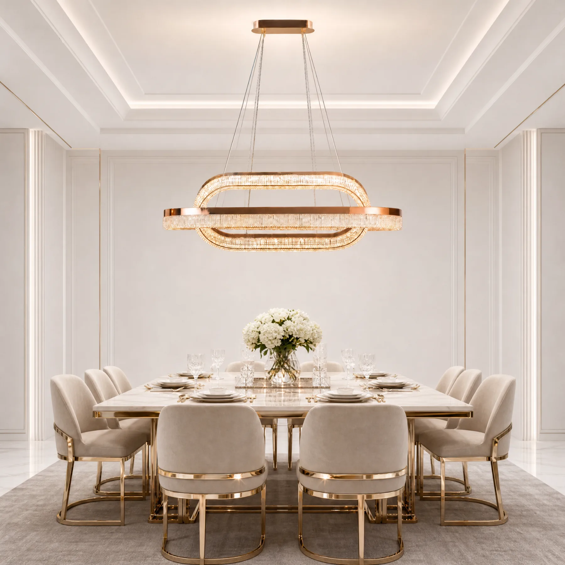 Luminous Crystal Oval Chandelier image 6