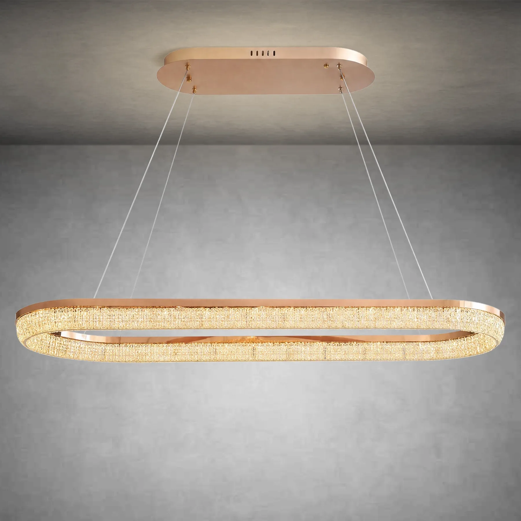 Luminous Crystal Oval Chandelier custom chandeliers