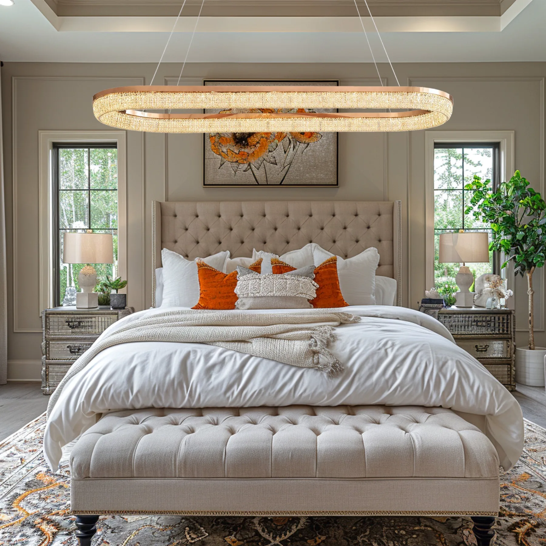 Luminous Crystal Oval Chandelier image 2