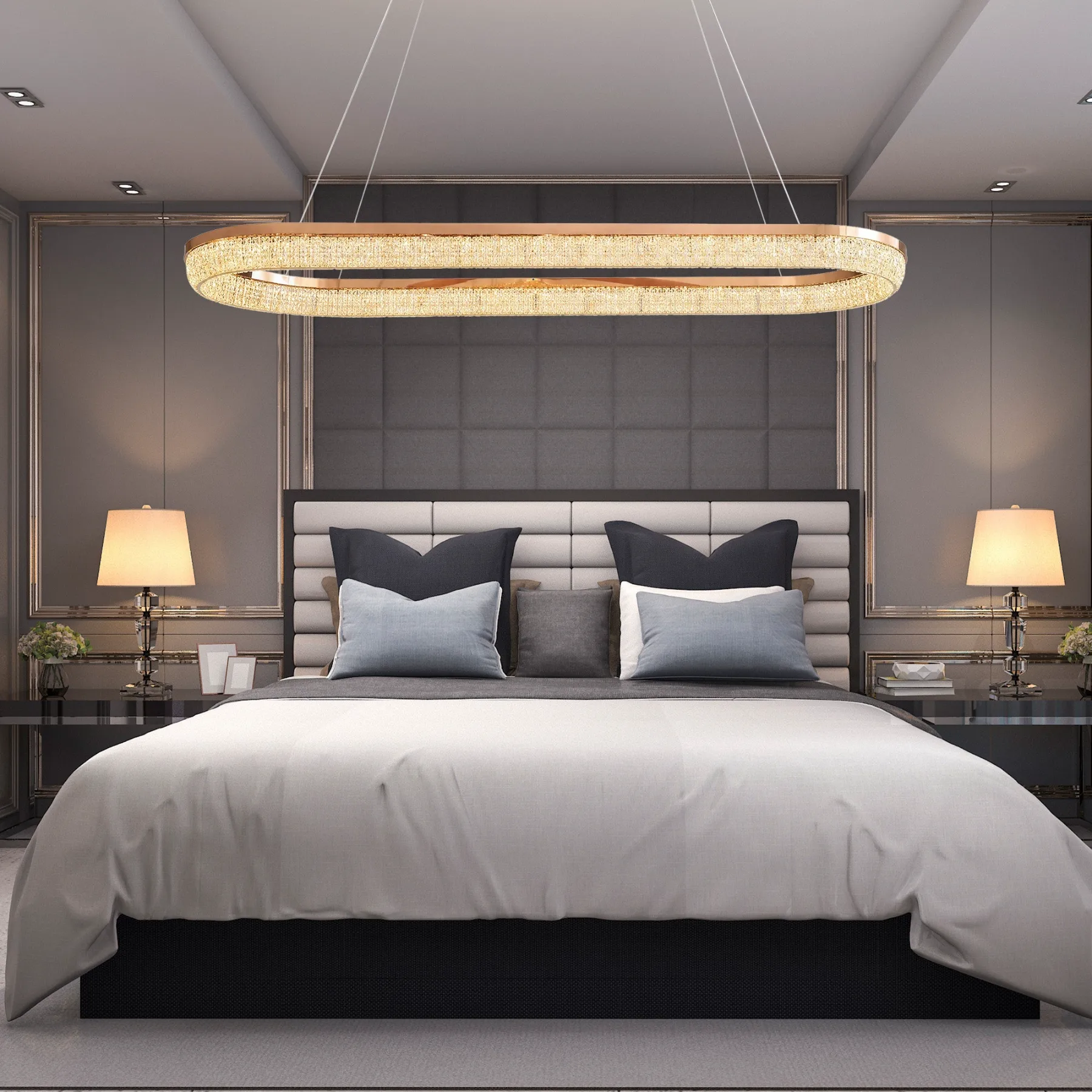 Luminous Crystal Oval Chandelier image 3