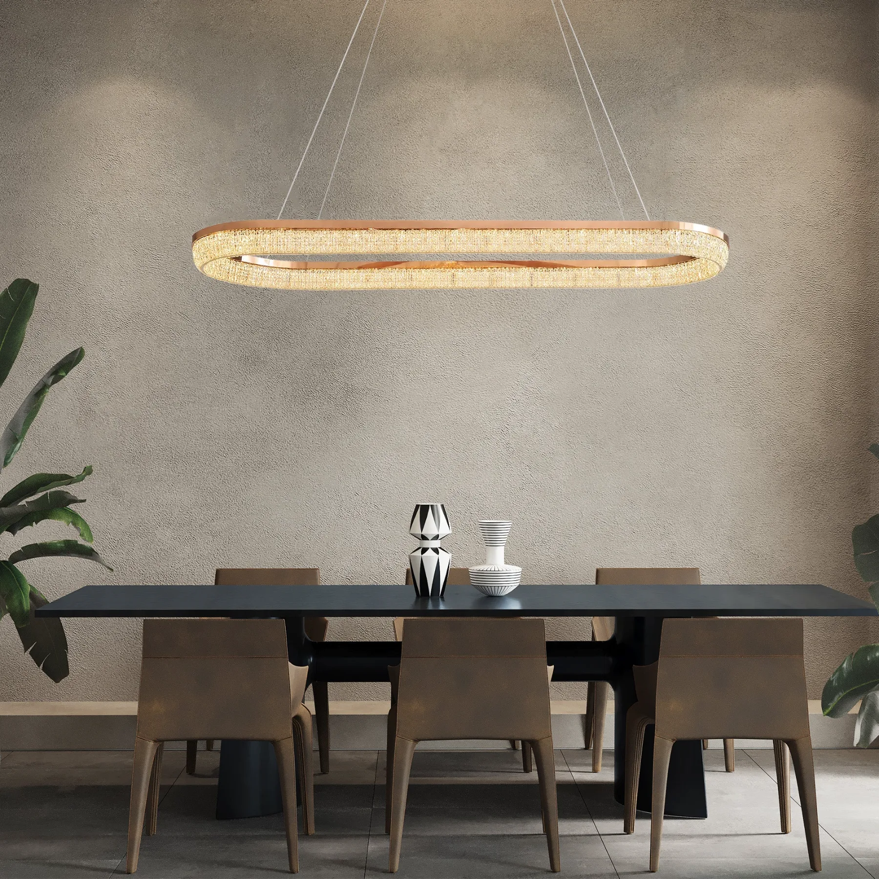 Luminous Crystal Oval Chandelier image 4