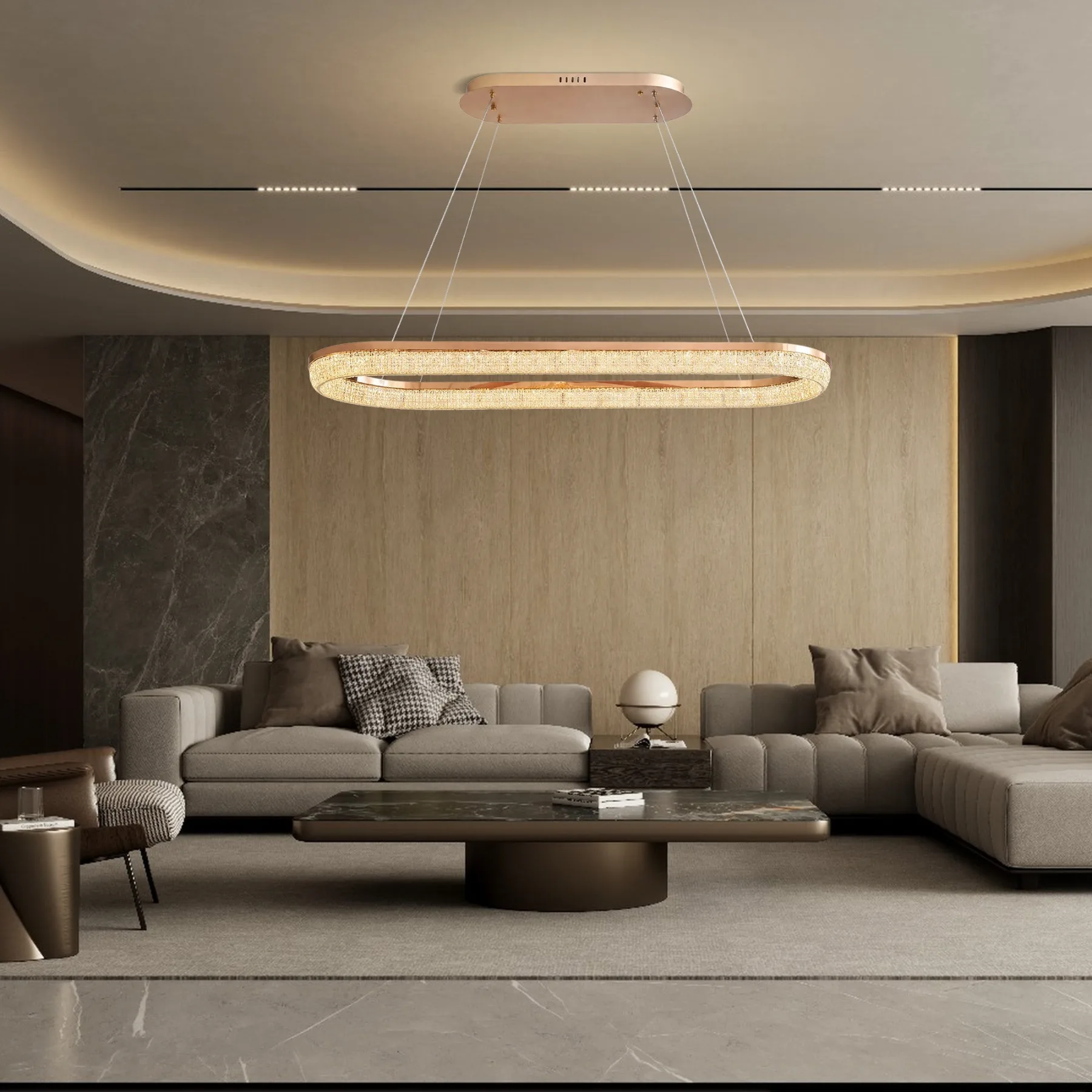 Luminous Crystal Oval Chandelier image 6