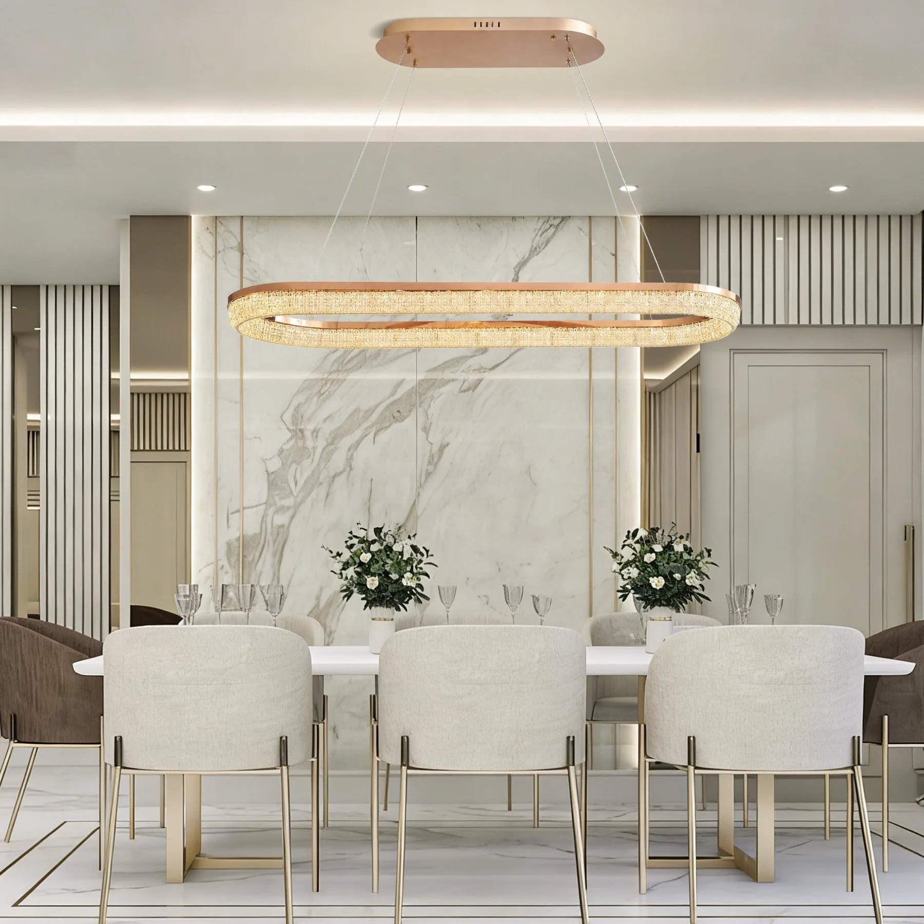 Luminous Crystal Oval Chandelier image 5