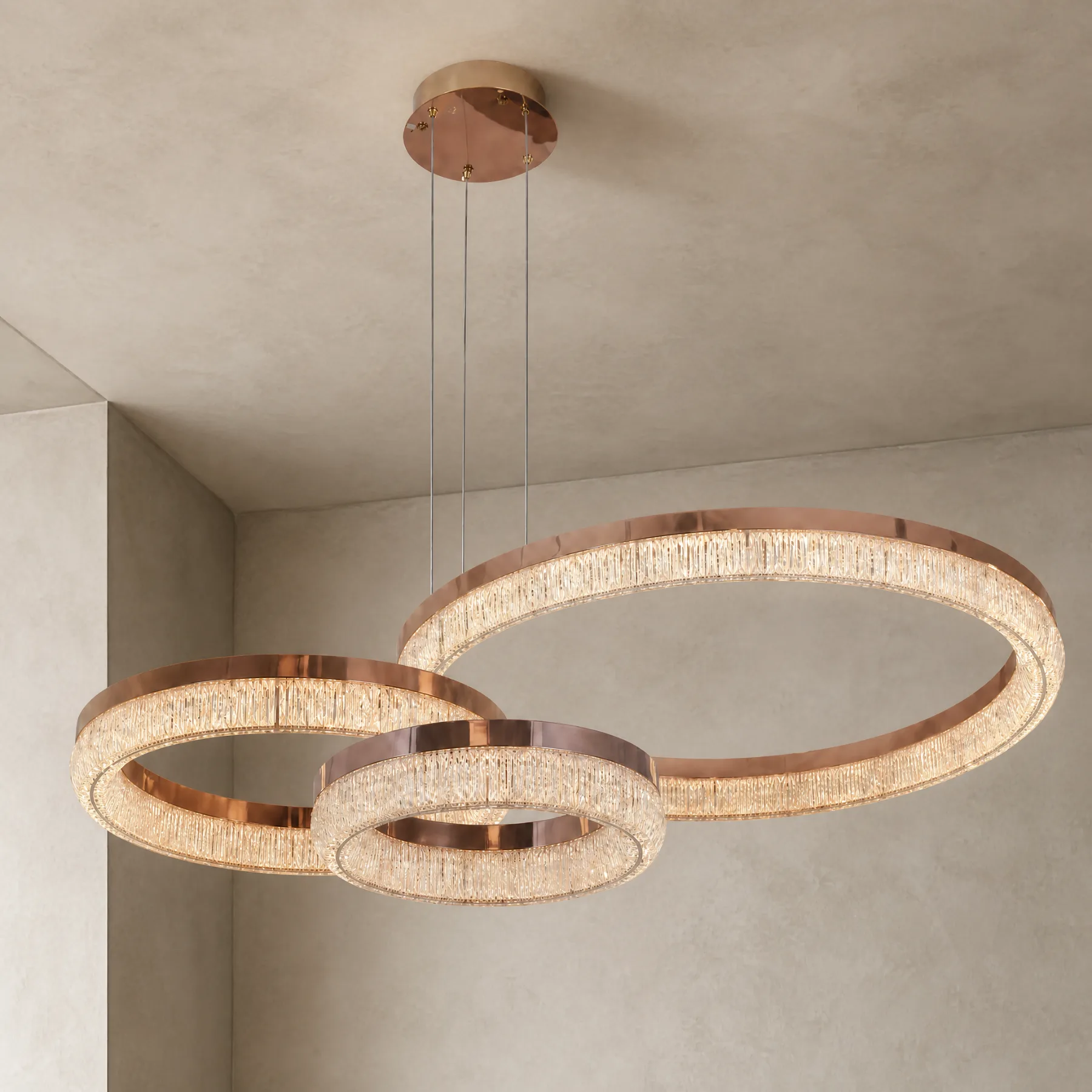 Luminous Crystal Ring Chandelier custom chandeliers