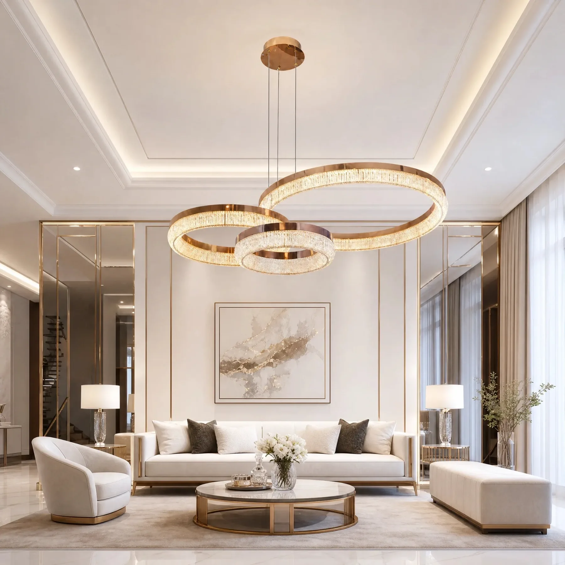 Luminous Crystal Ring Chandelier image 2