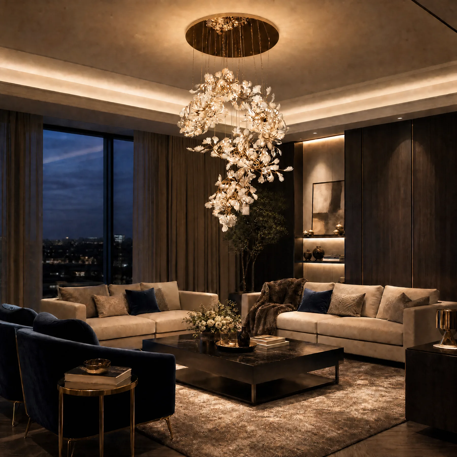Gilded Crystal Vine Chandelier image 4