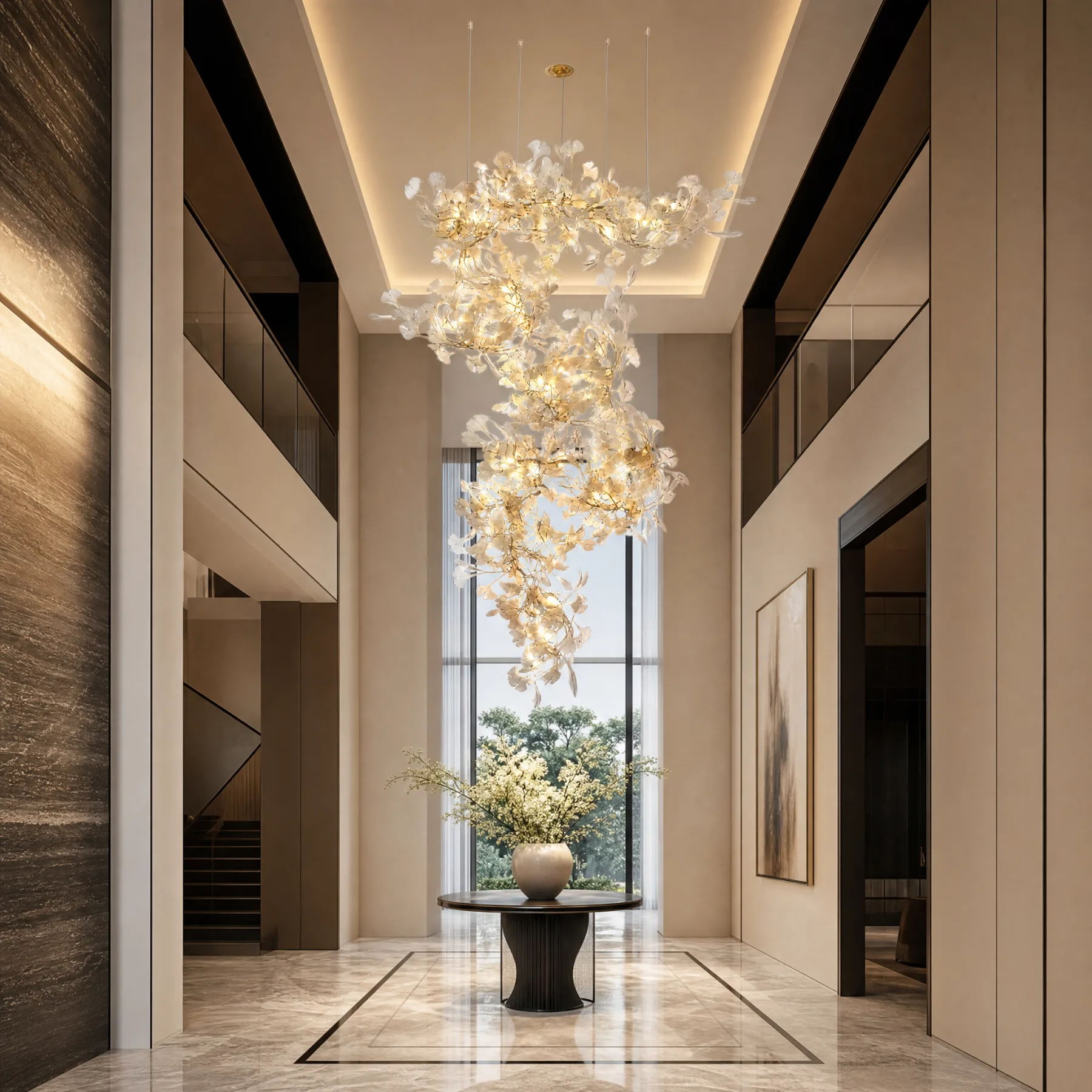 Ethereal Gold Leaf Cascade Chandelier image 3