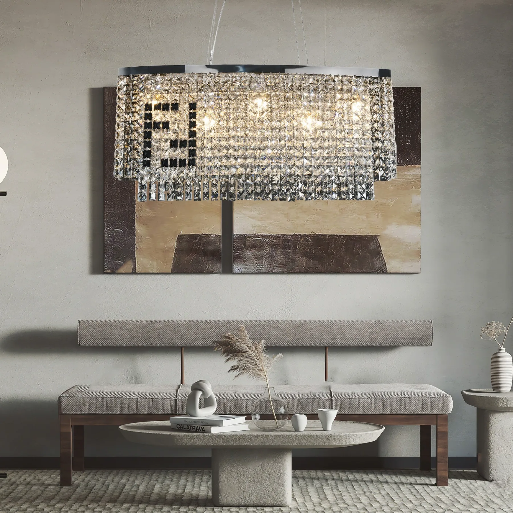 Lustrous Crystal Rectangular Chandelier image 2