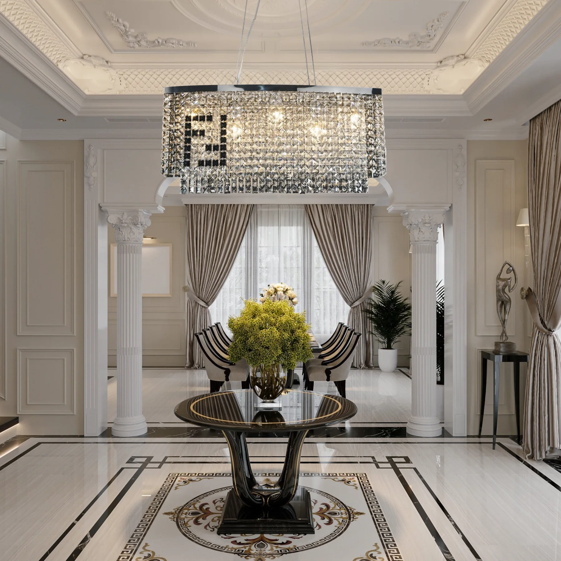 Lustrous Crystal Rectangular Chandelier image 6