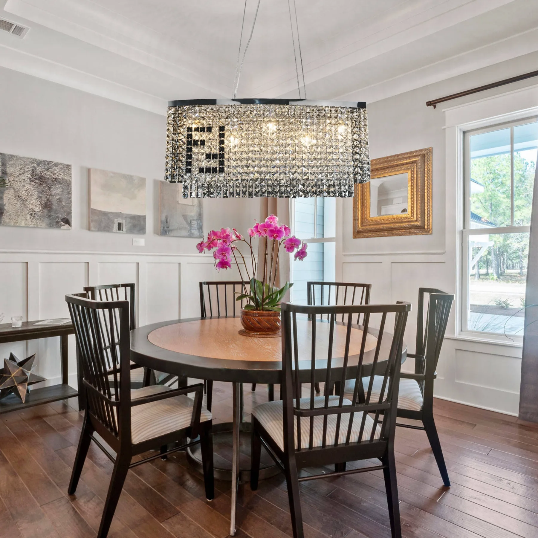 Lustrous Crystal Rectangular Chandelier image 4