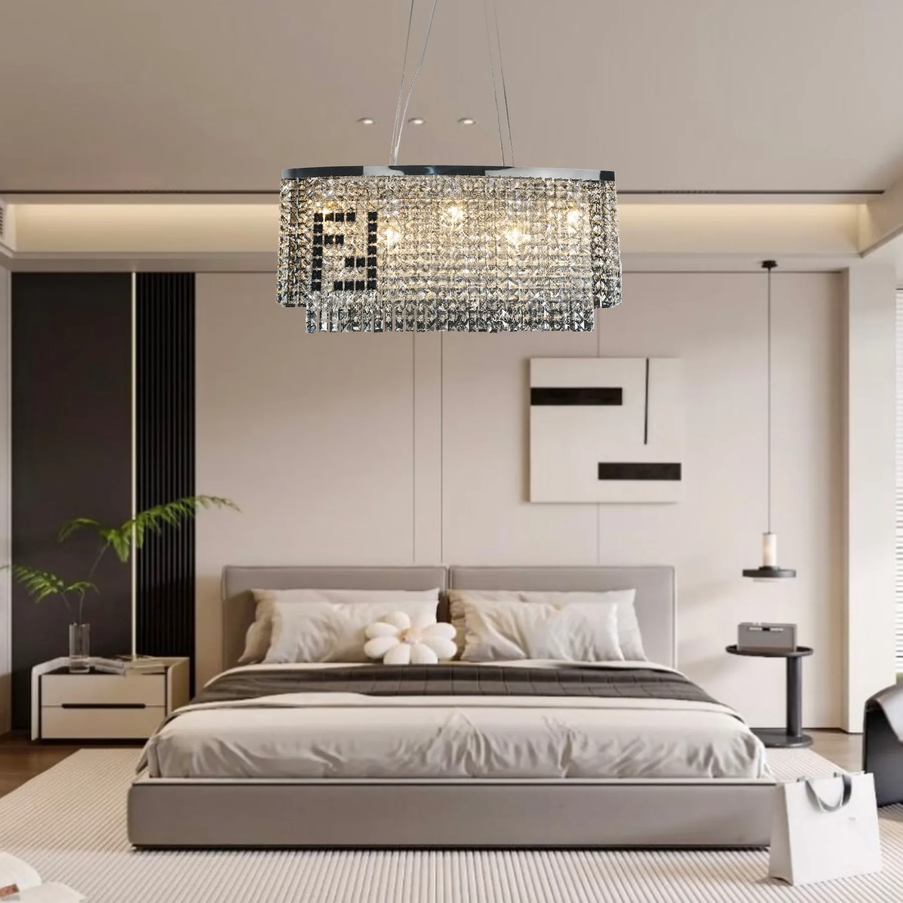 Lustrous Crystal Rectangular Chandelier image 5