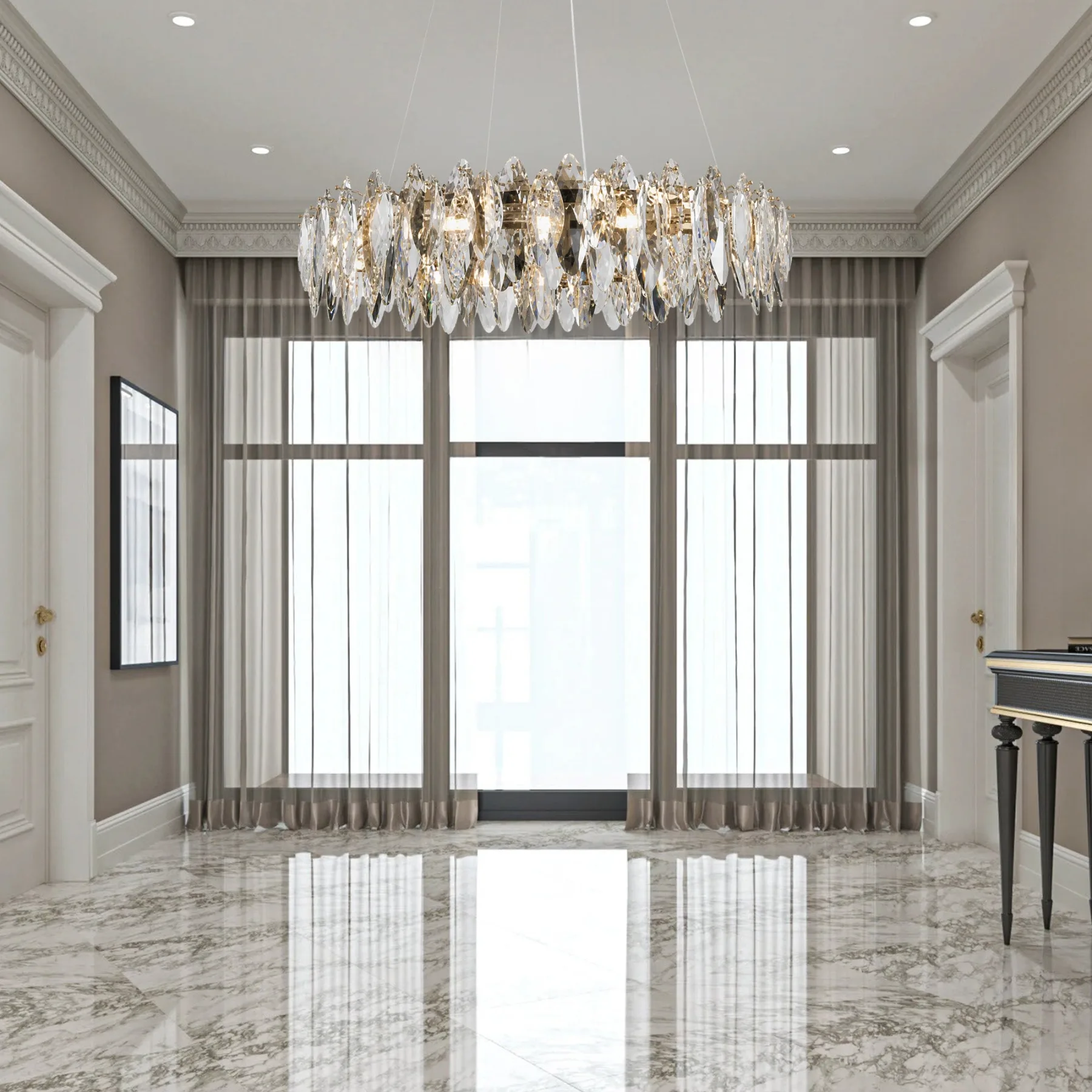 Luminous Crystal Ring Chandelier image 2