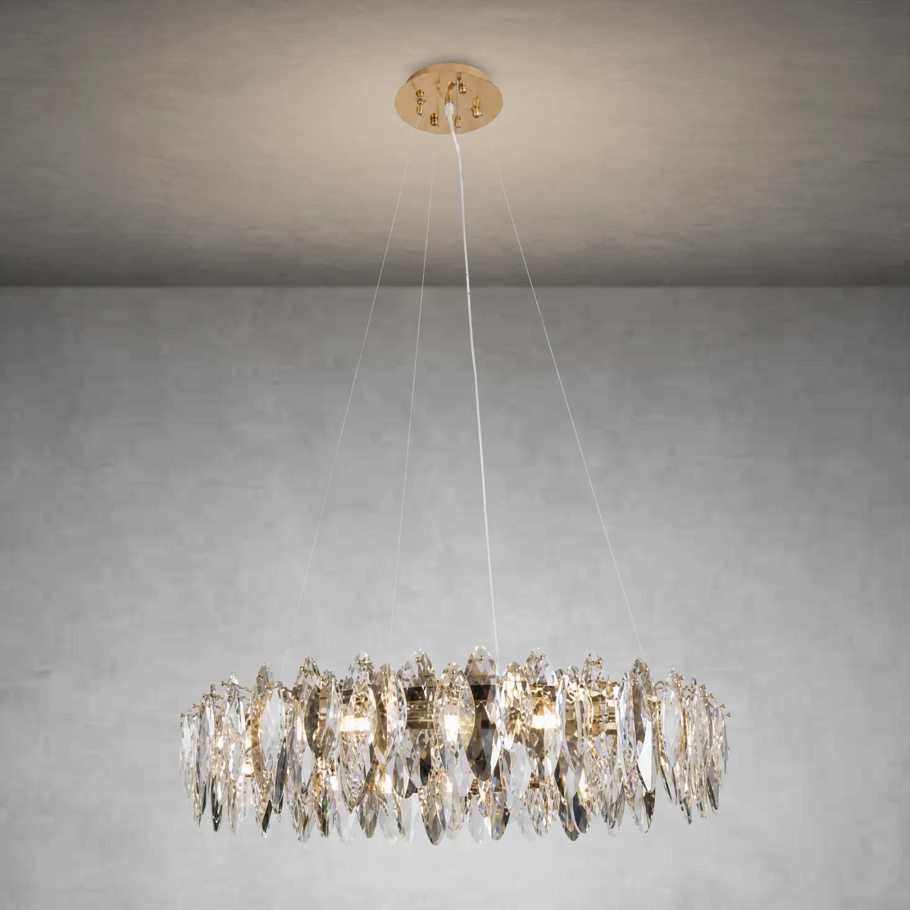 Luminous Crystal Ring Chandelier custom chandeliers