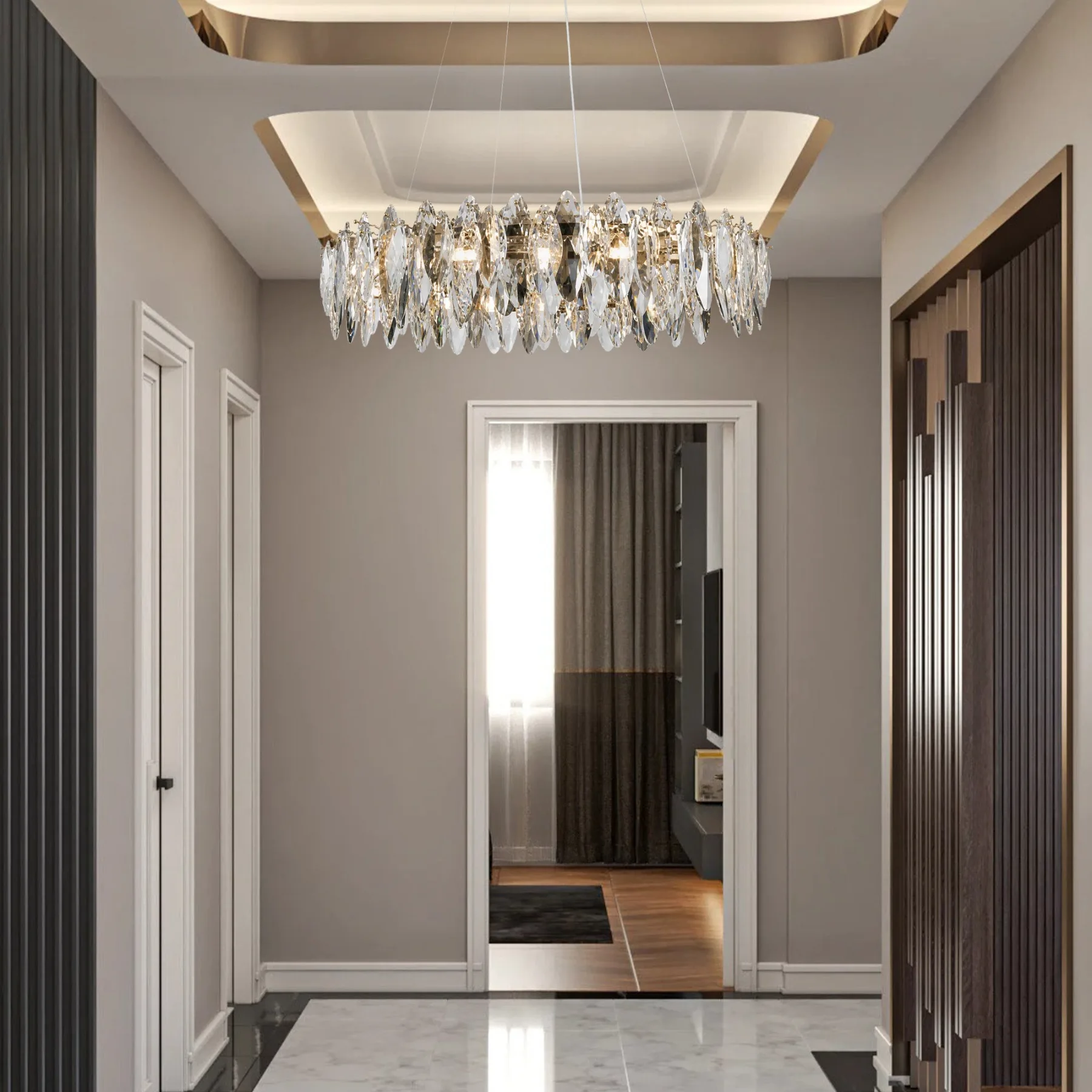 Luminous Crystal Ring Chandelier image 3