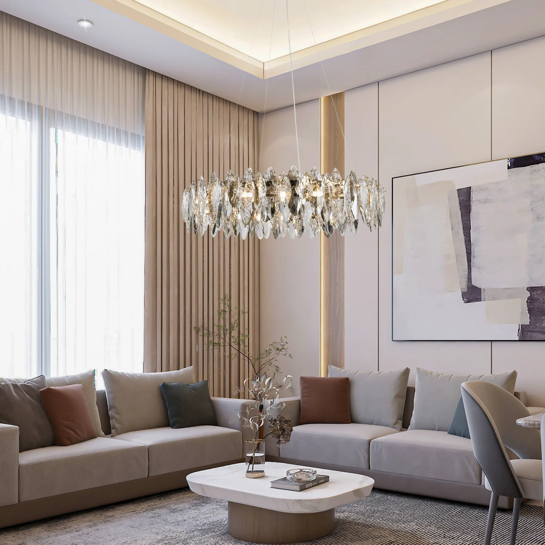 Luminous Crystal Ring Chandelier image 6