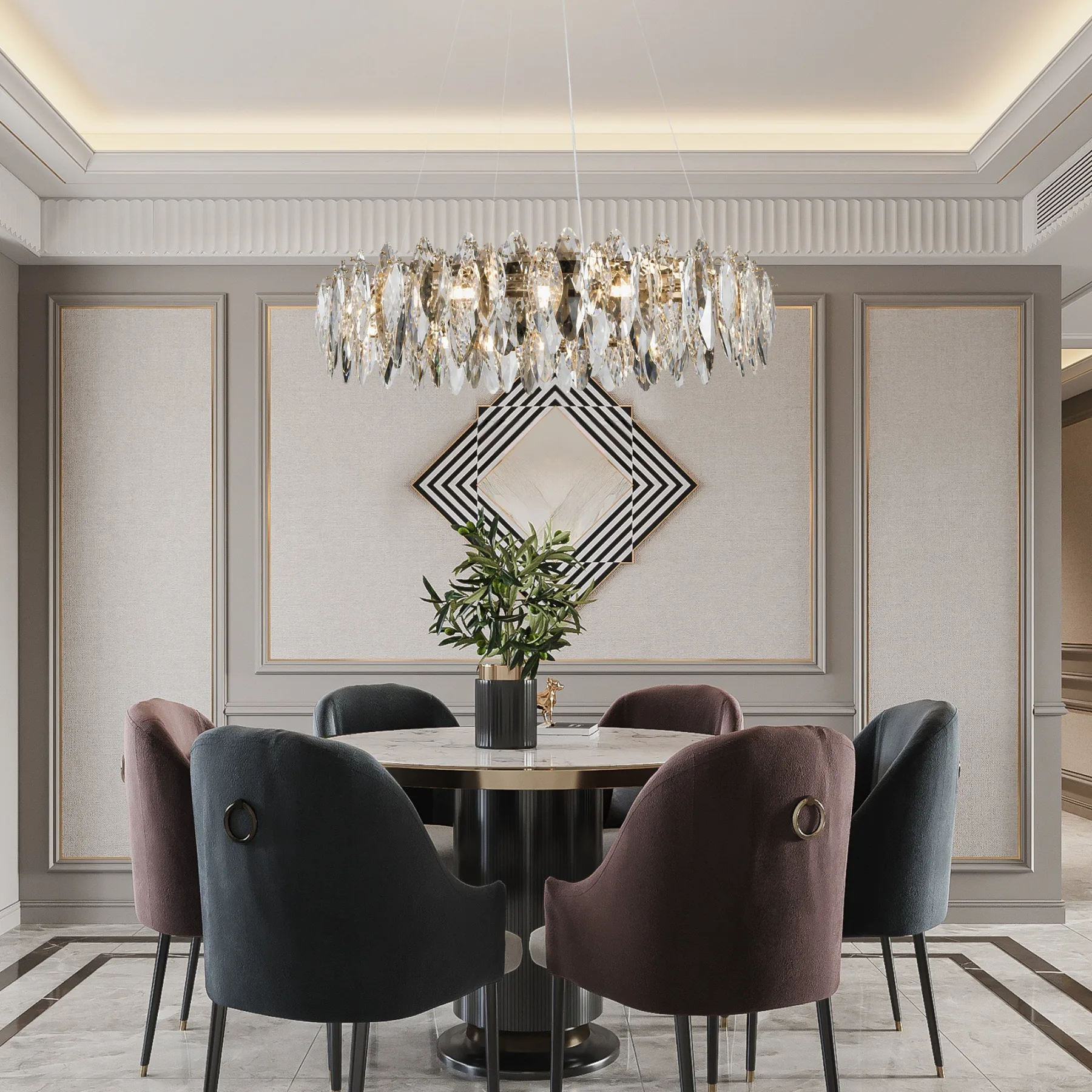 Luminous Crystal Ring Chandelier image 4