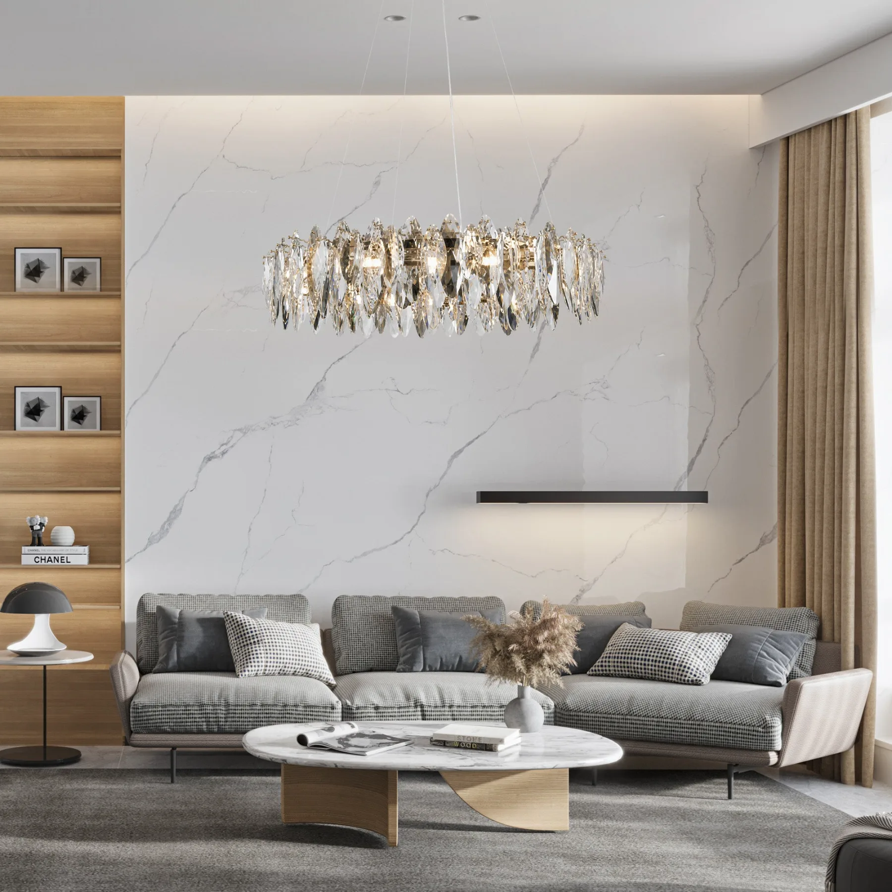 Luminous Crystal Ring Chandelier image 7