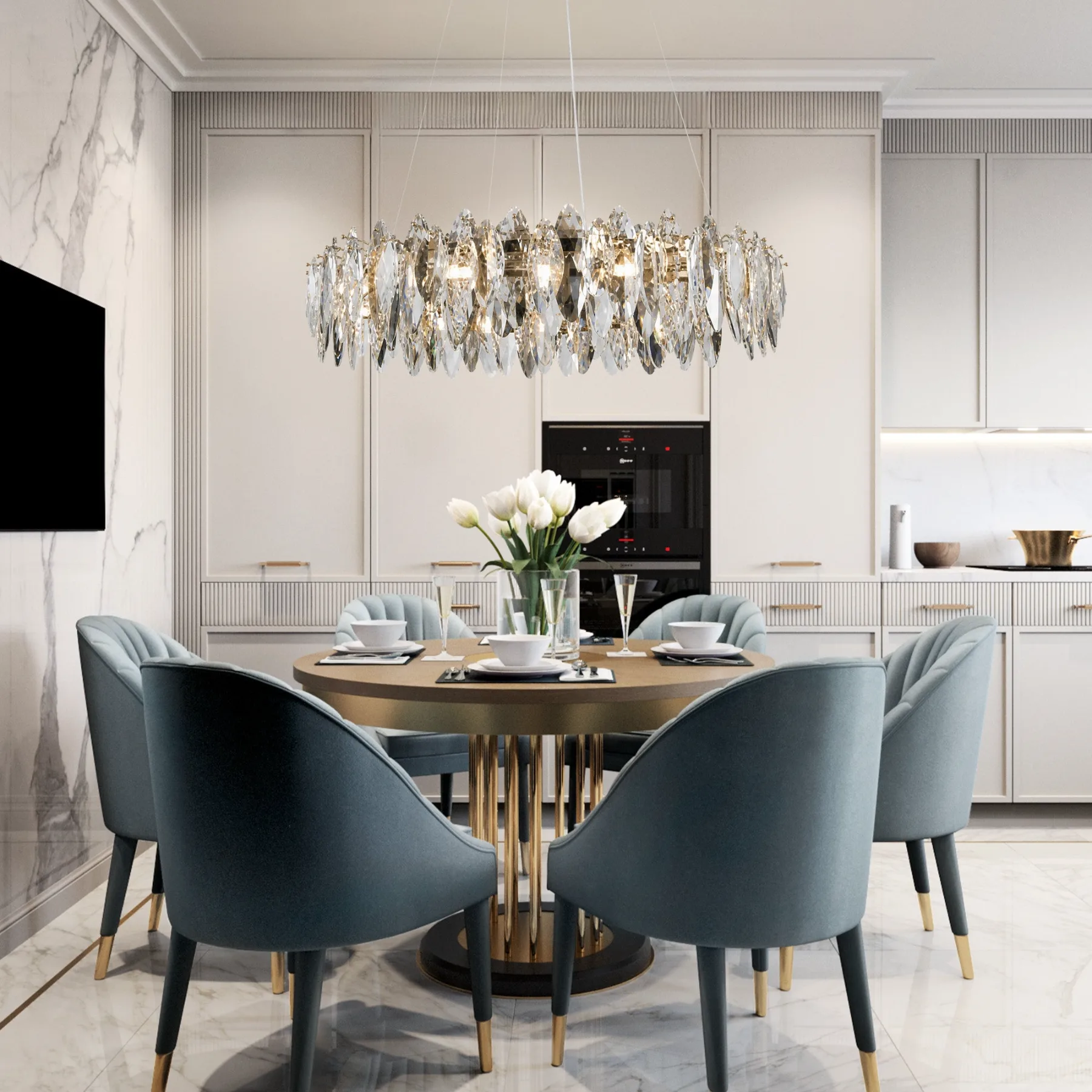 Luminous Crystal Ring Chandelier image 5