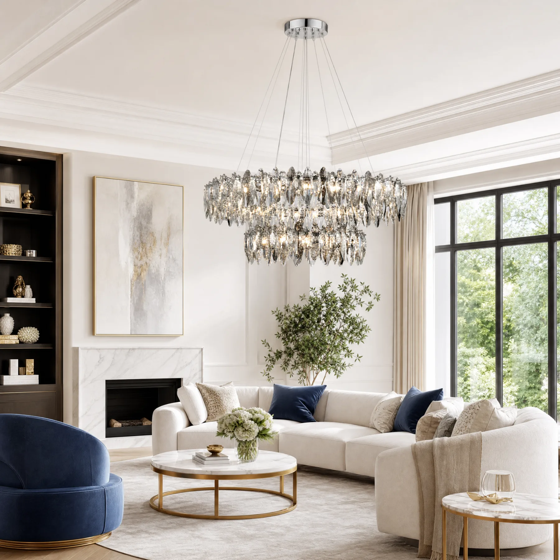 Gleaming Crystal Tiered Chandelier image 3