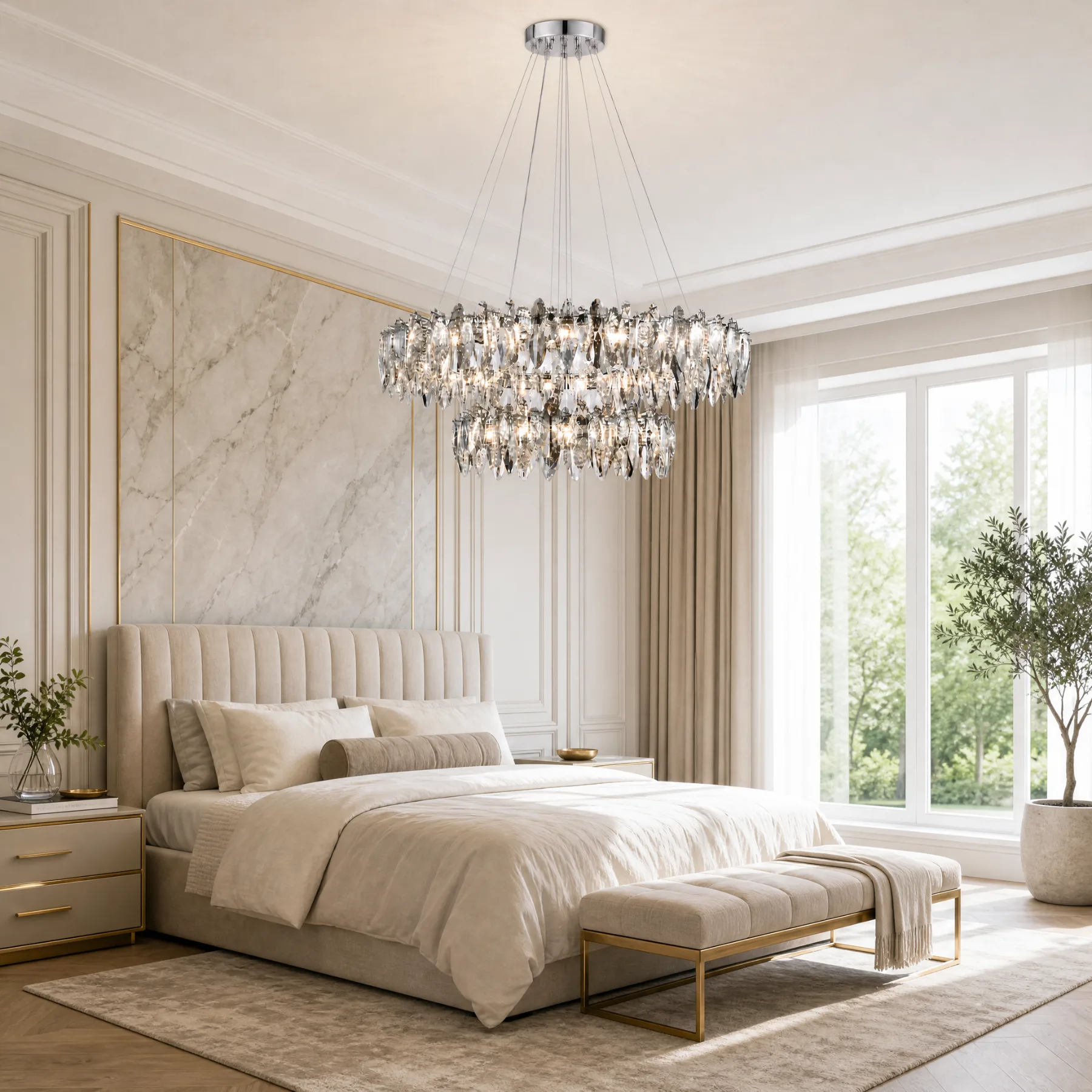 Gleaming Crystal Tiered Chandelier image 6