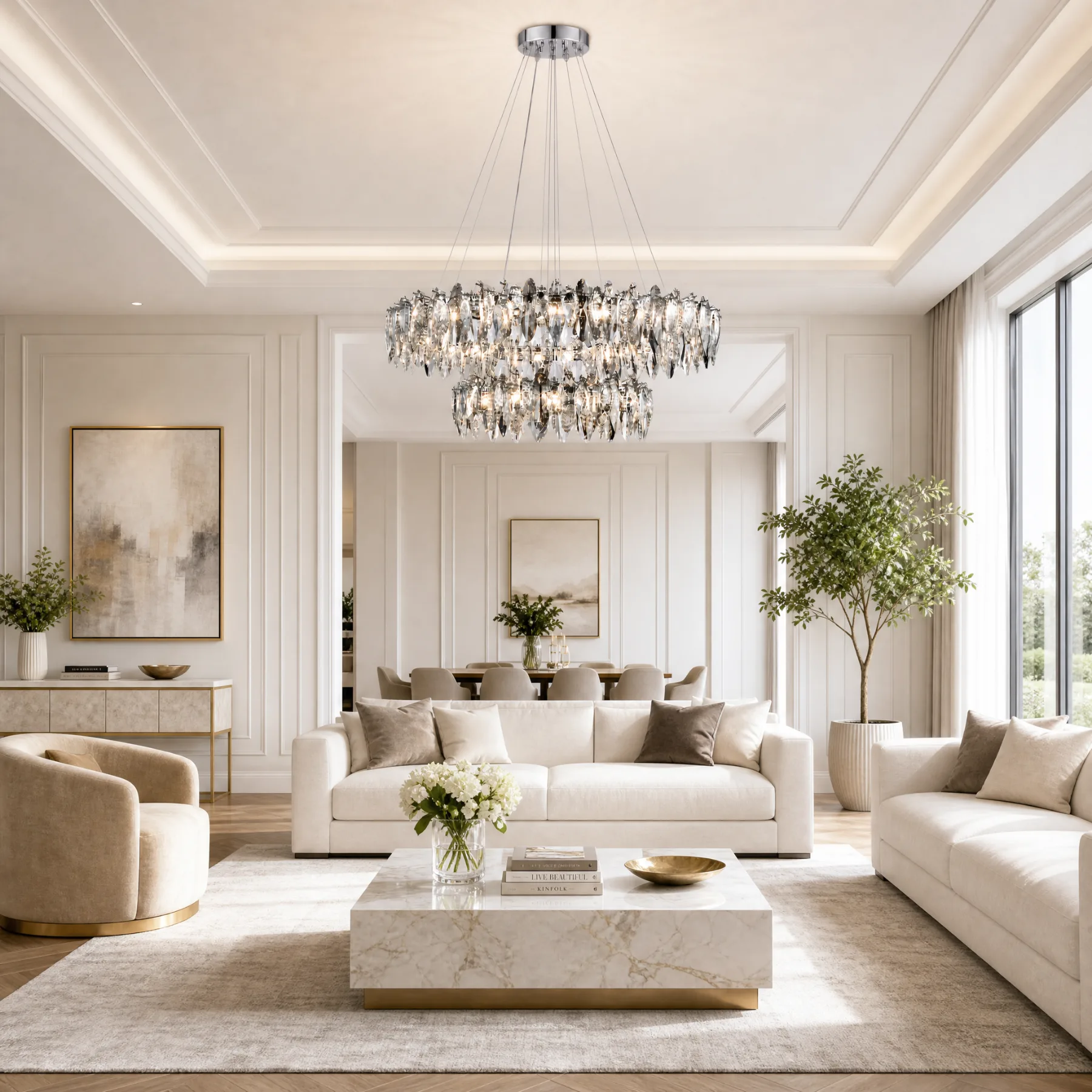 Gleaming Crystal Tiered Chandelier image 4