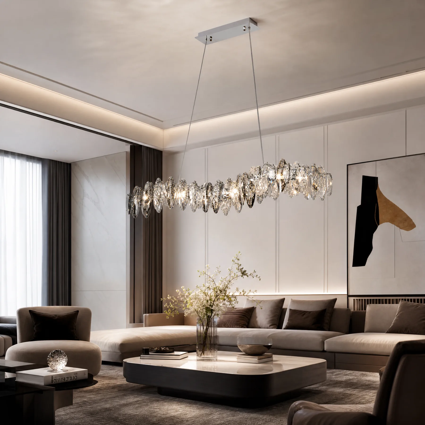 Luminous Crystal Linear Chandelier image 6