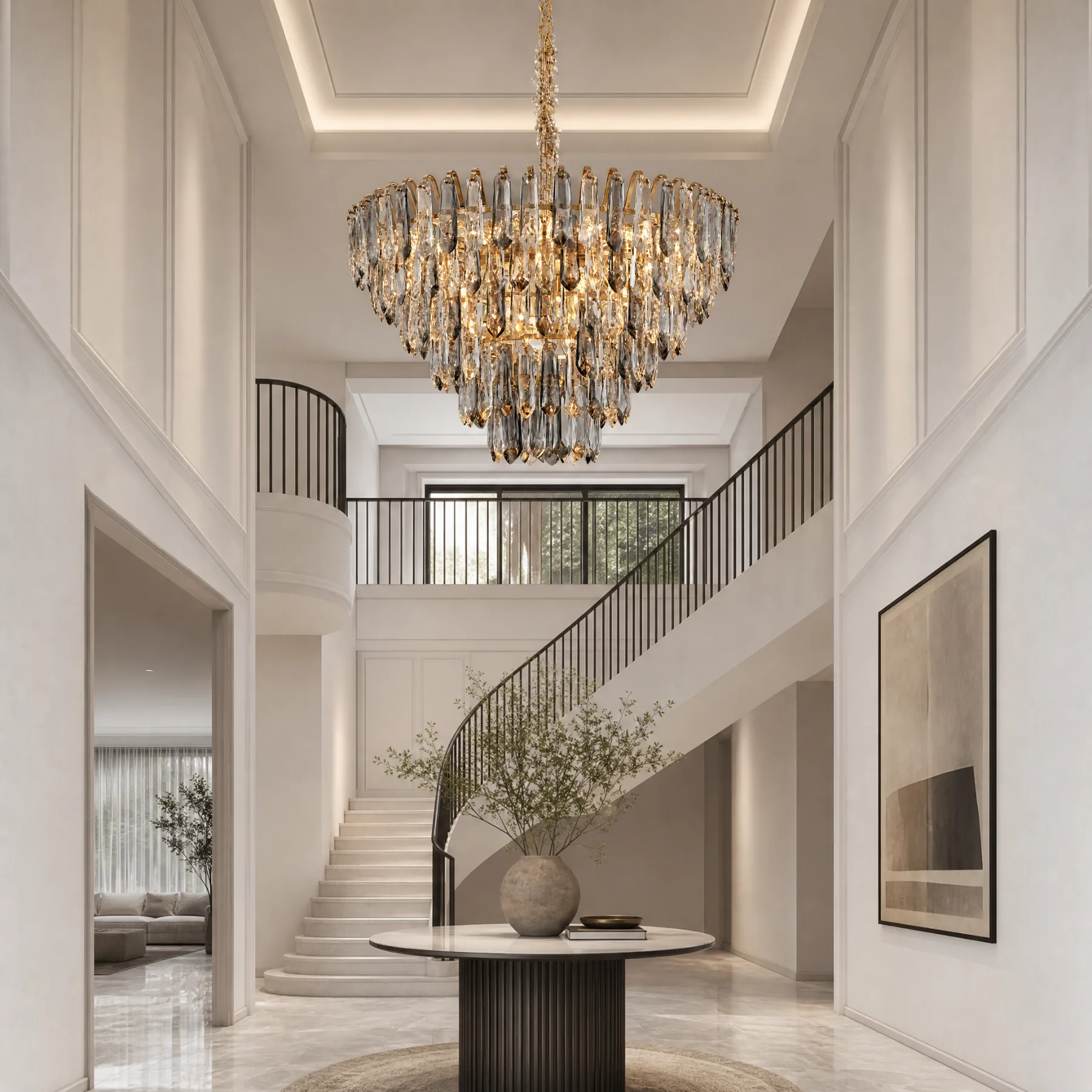 Gilded Crystal Cascade Chandelier image 3