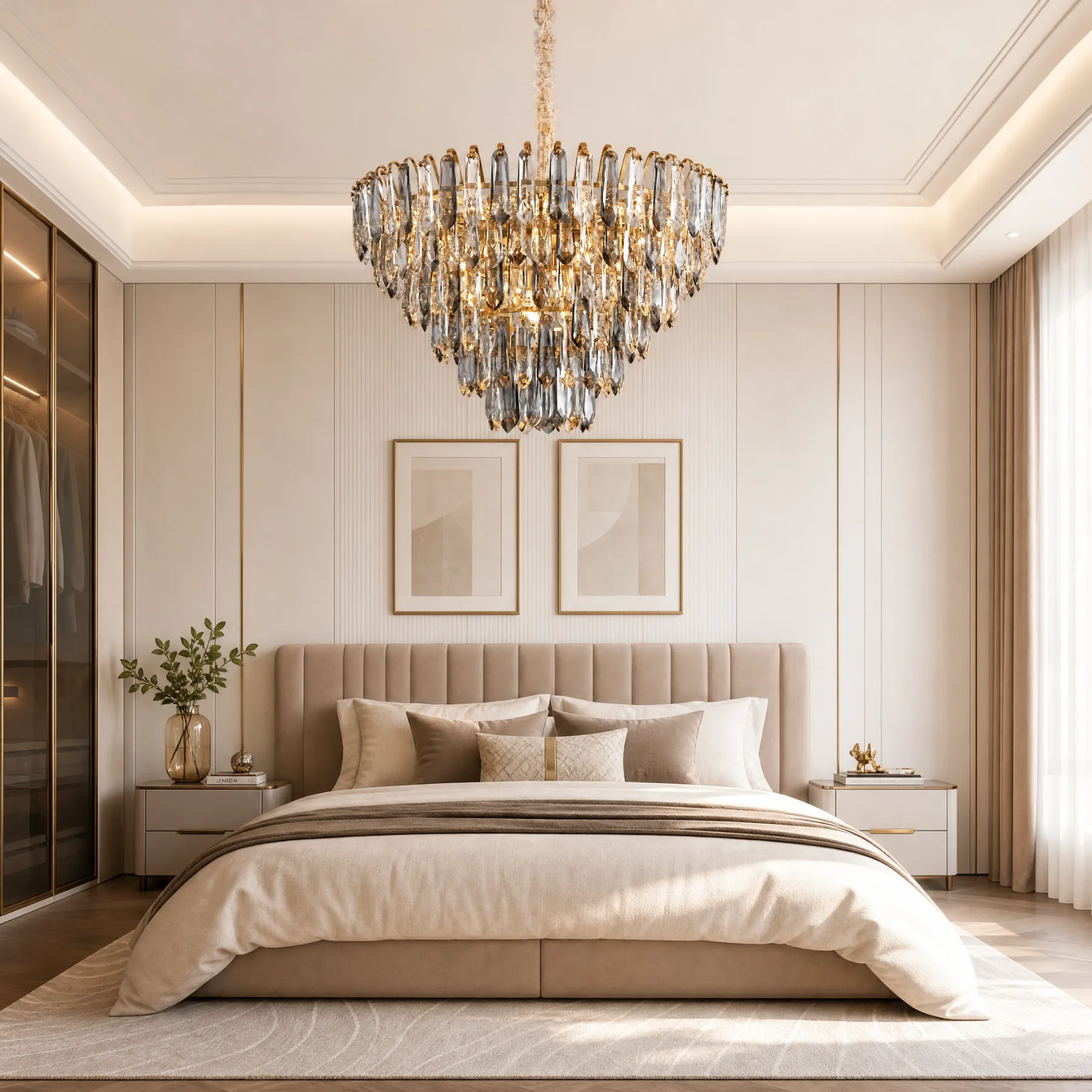 Gilded Crystal Cascade Chandelier image 5