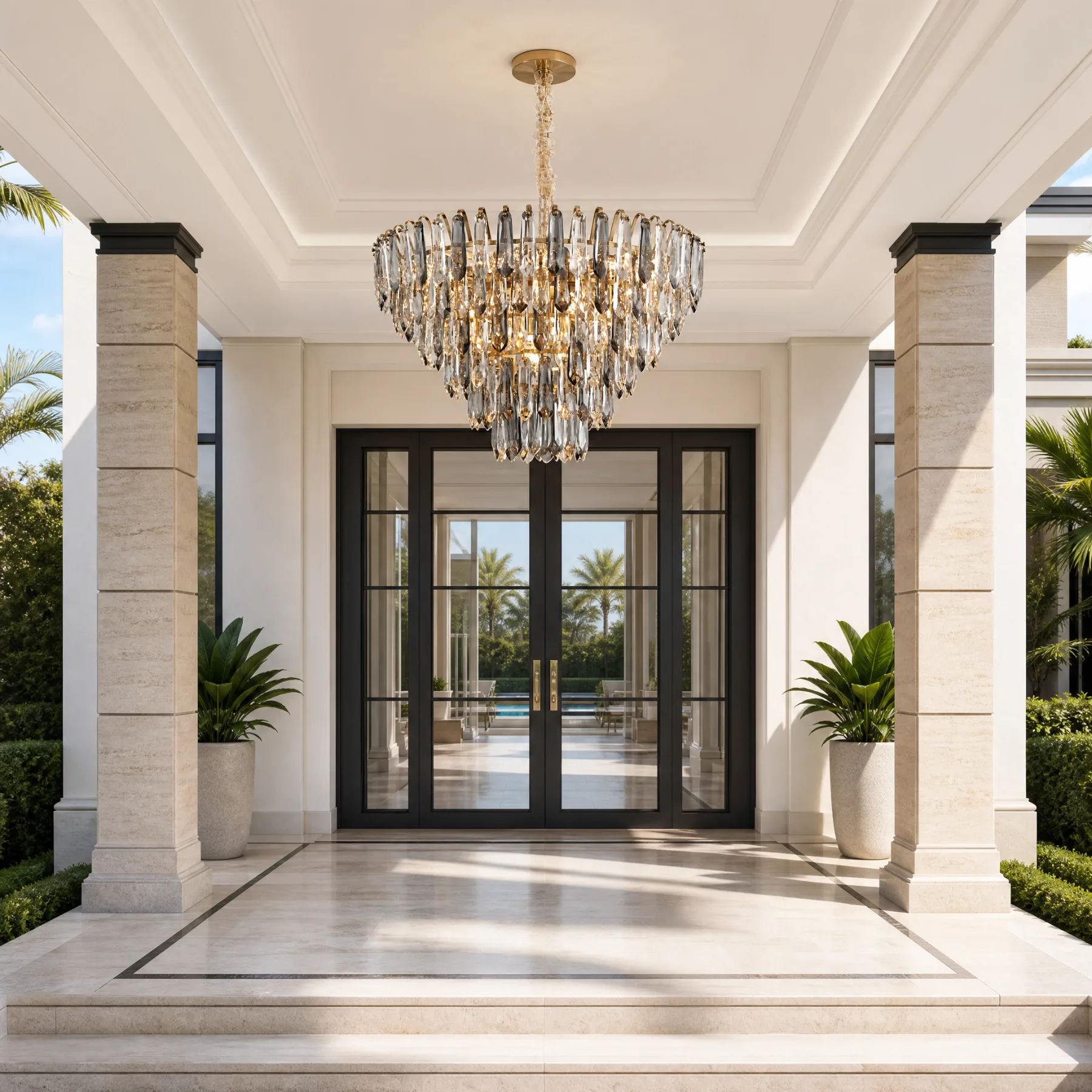 Gilded Crystal Cascade Chandelier image 6