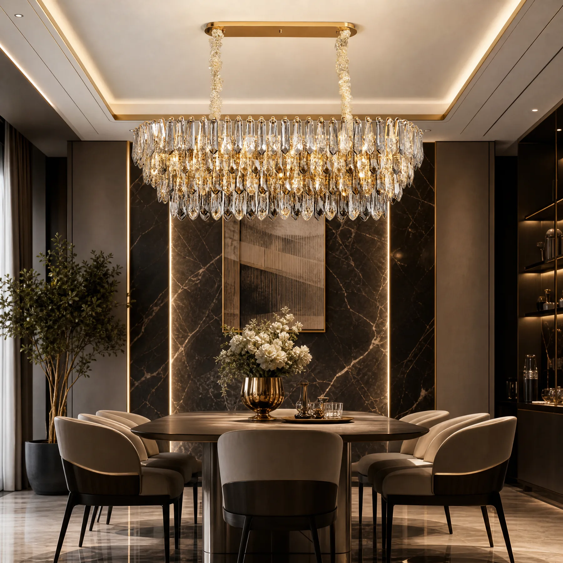 Luminous Crystal Linear Chandelier image 2