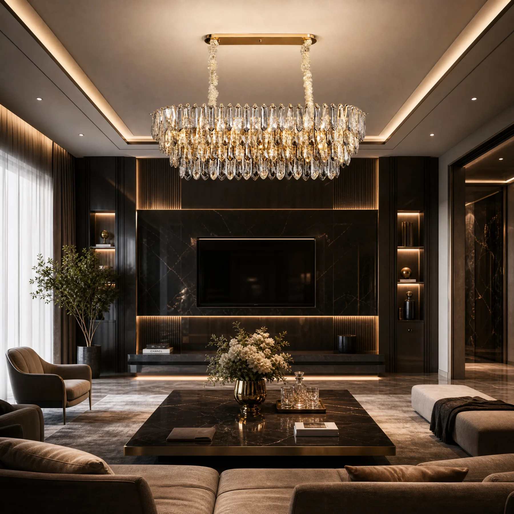 Luminous Crystal Linear Chandelier image 4