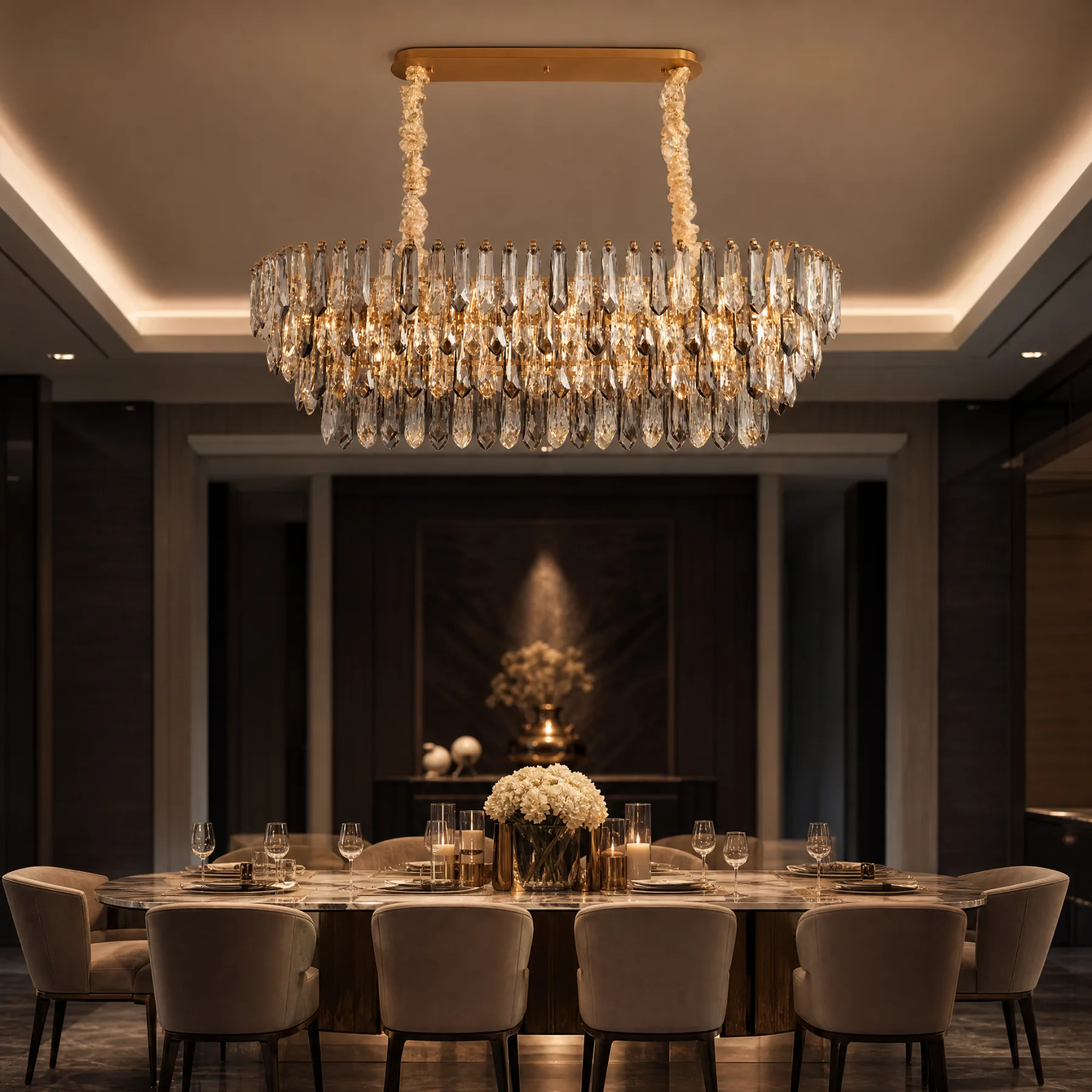 Luminous Crystal Linear Chandelier image 6