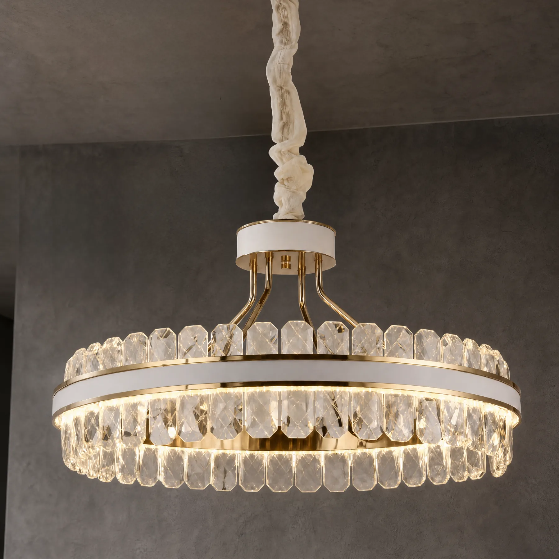 Luminous Crystal Ring Chandelier custom chandeliers