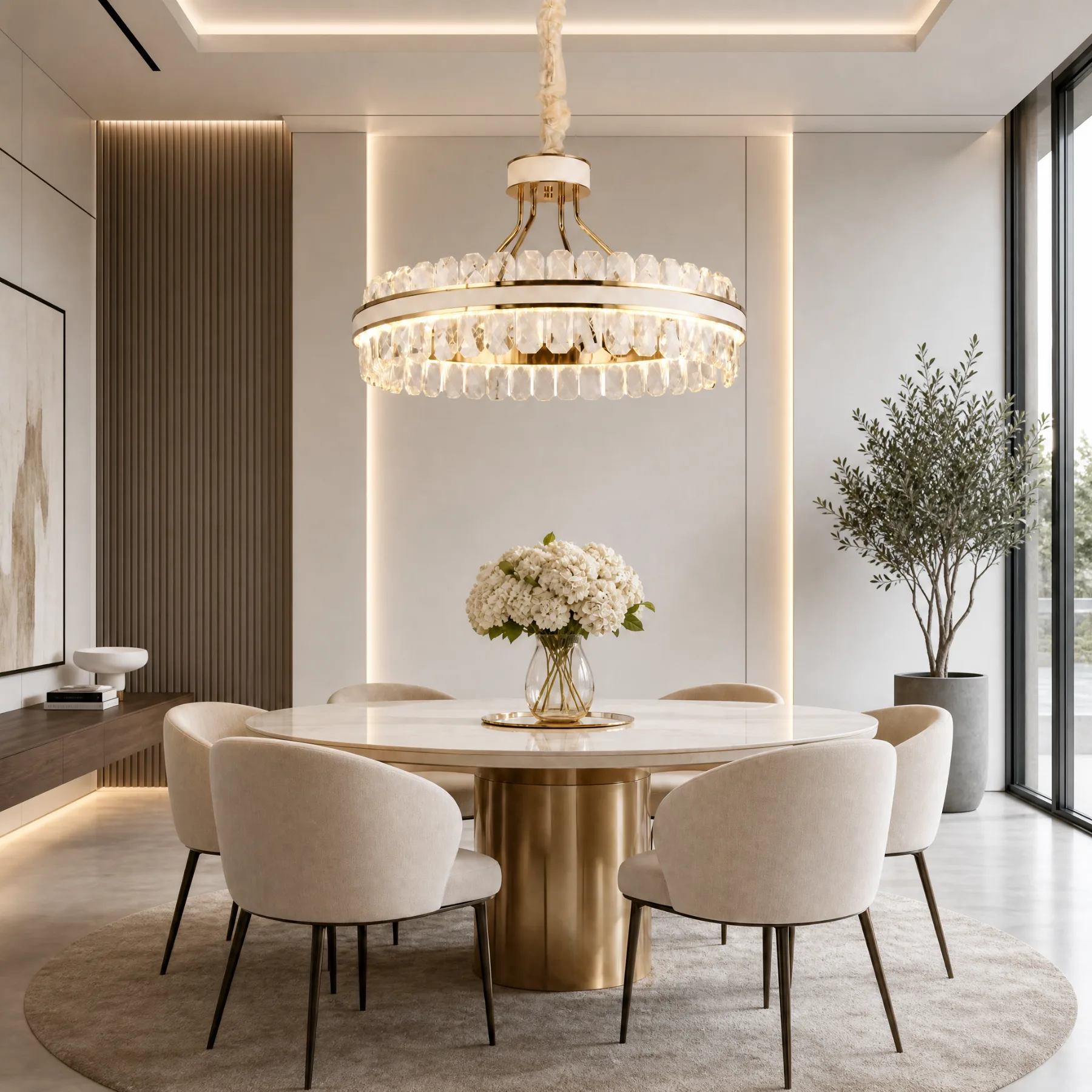 Luminous Crystal Ring Chandelier image 6