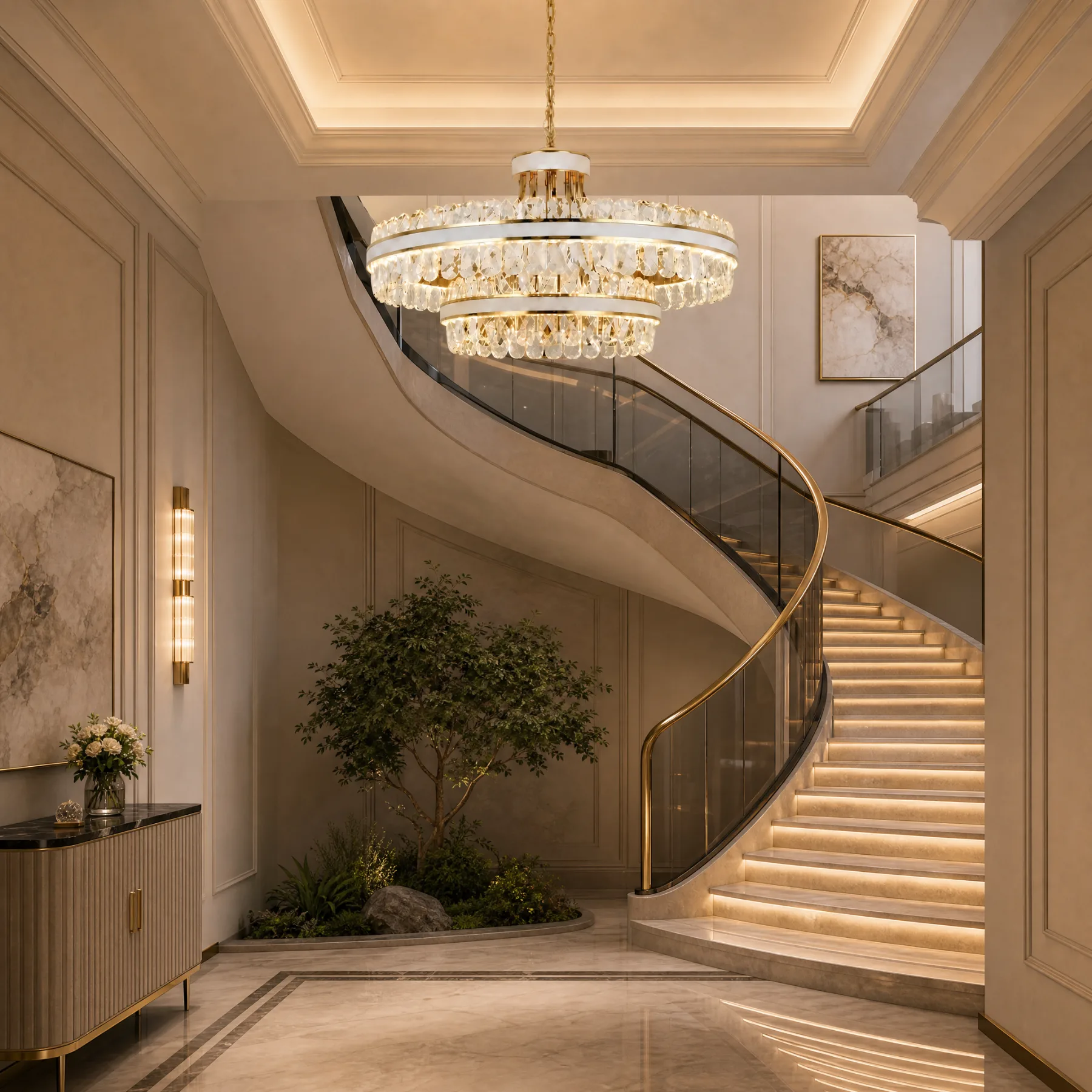 Gilded Crystal Ring Chandelier image 8