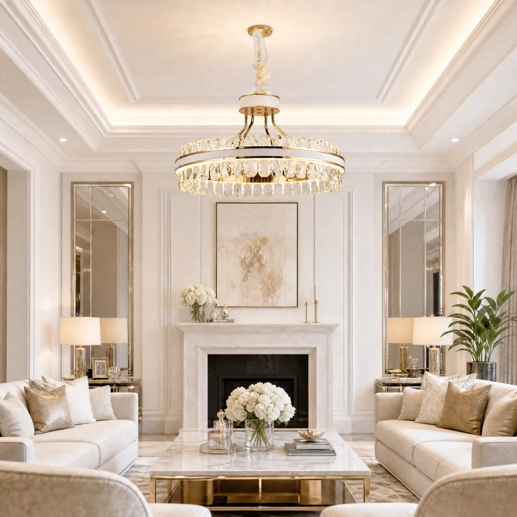 Luminous Crystal Ring Chandelier image 4