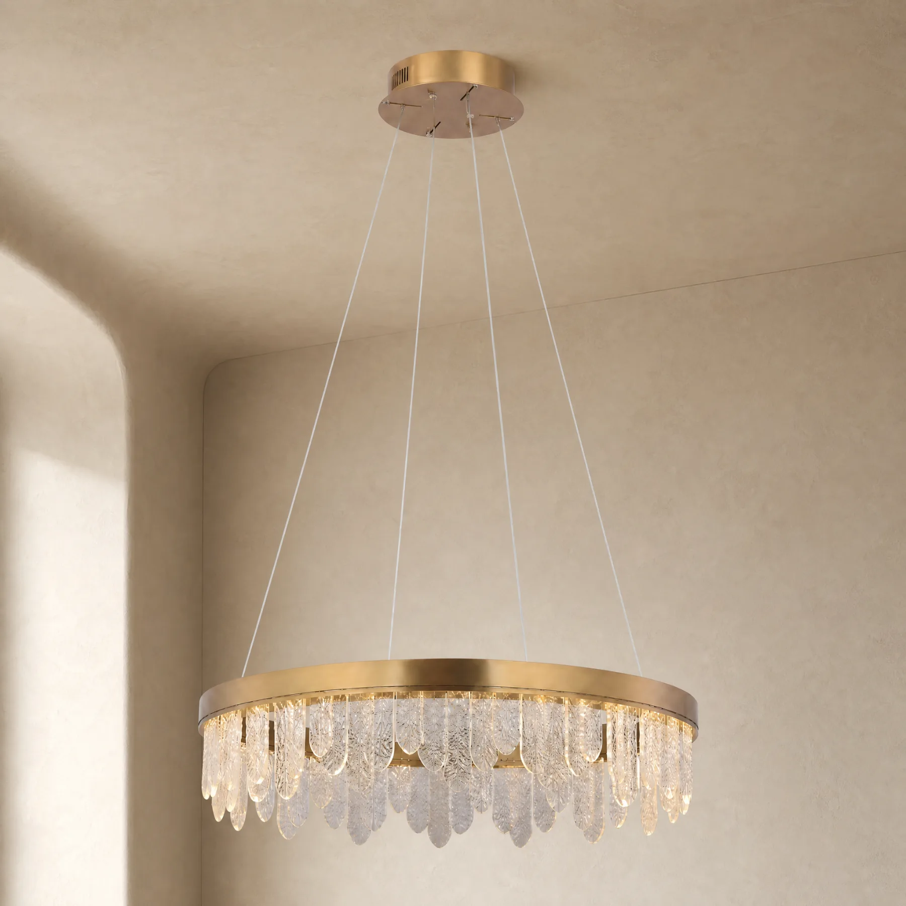 Gilded Crystal Halo Chandelier custom chandeliers