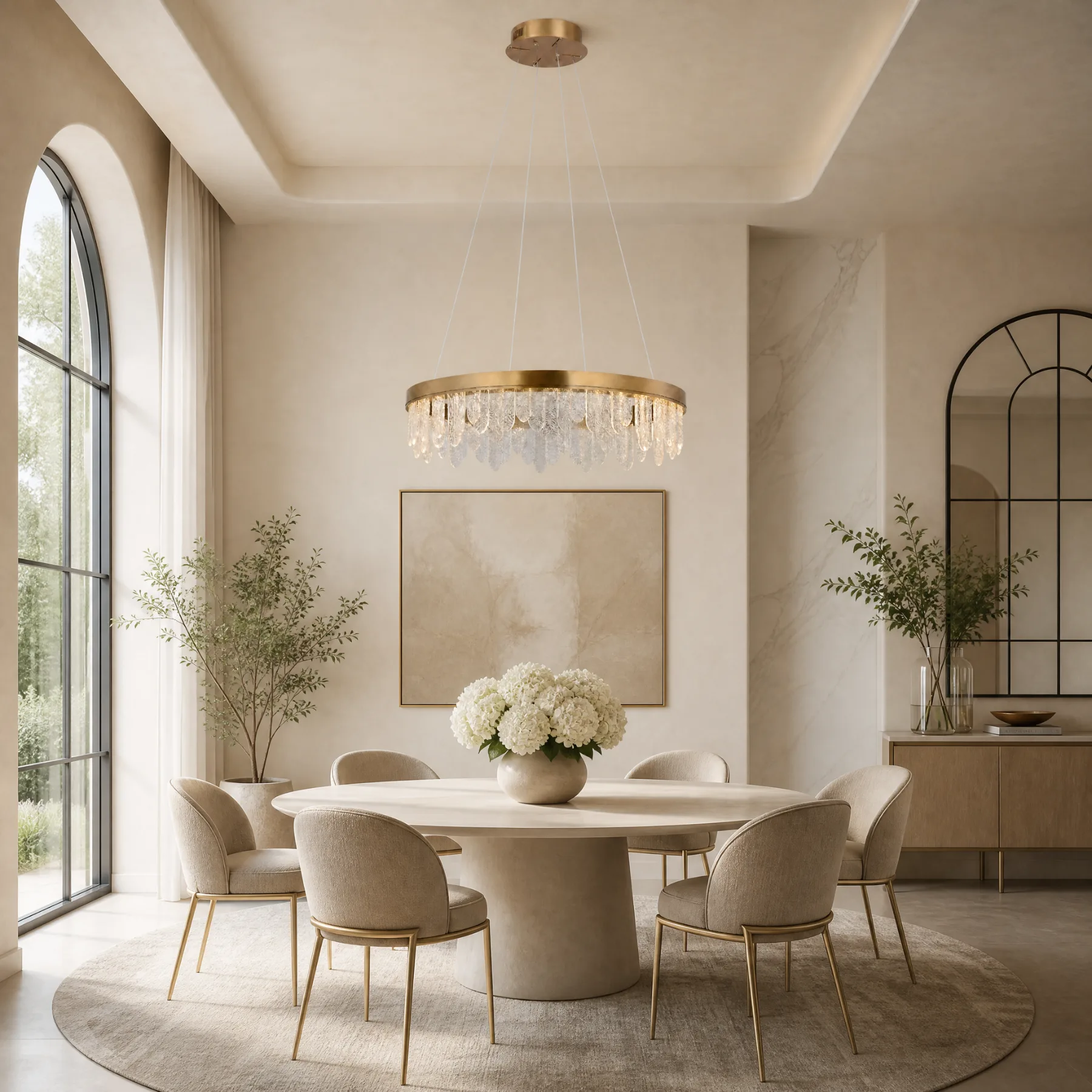 Gilded Crystal Halo Chandelier image 2