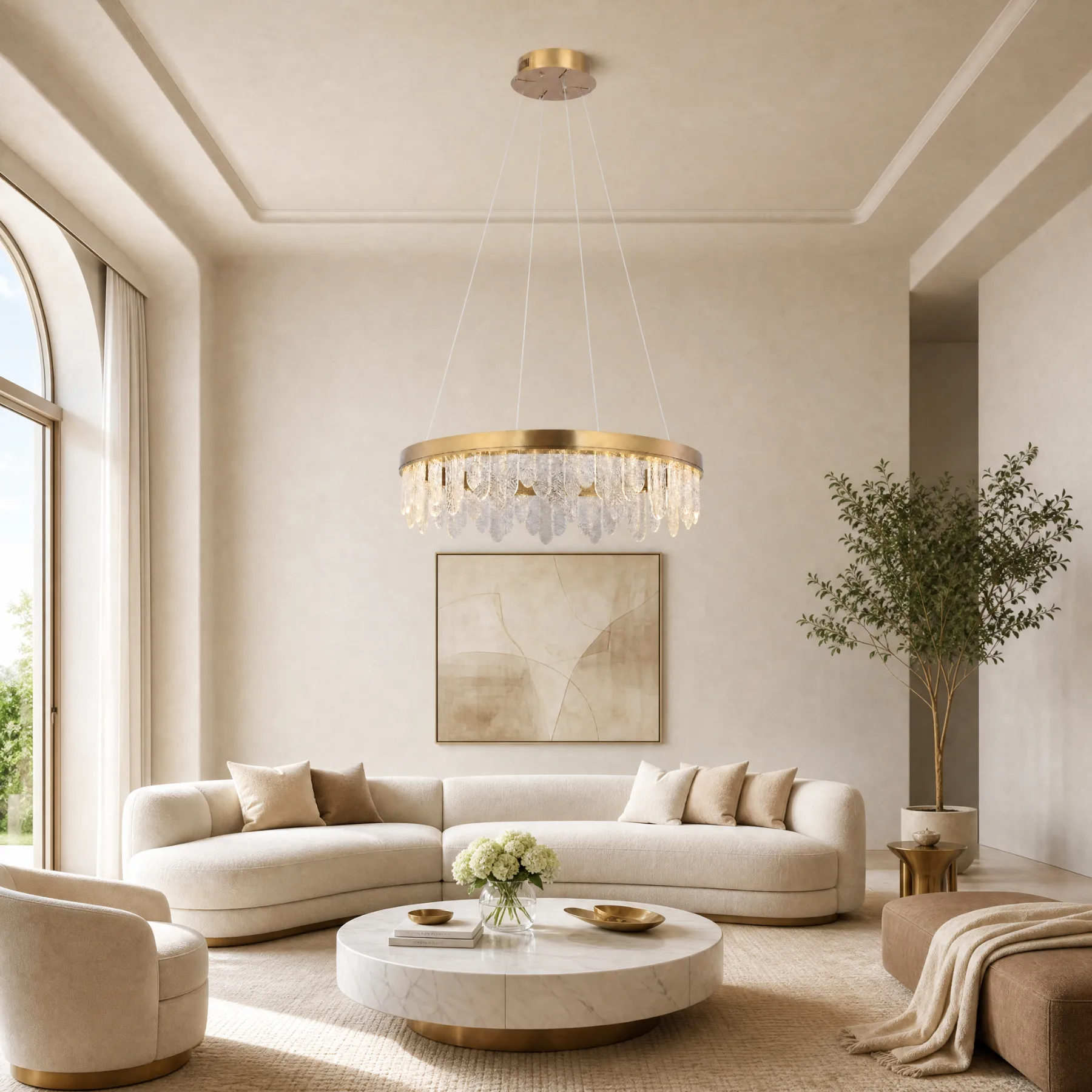 Gilded Crystal Halo Chandelier image 7