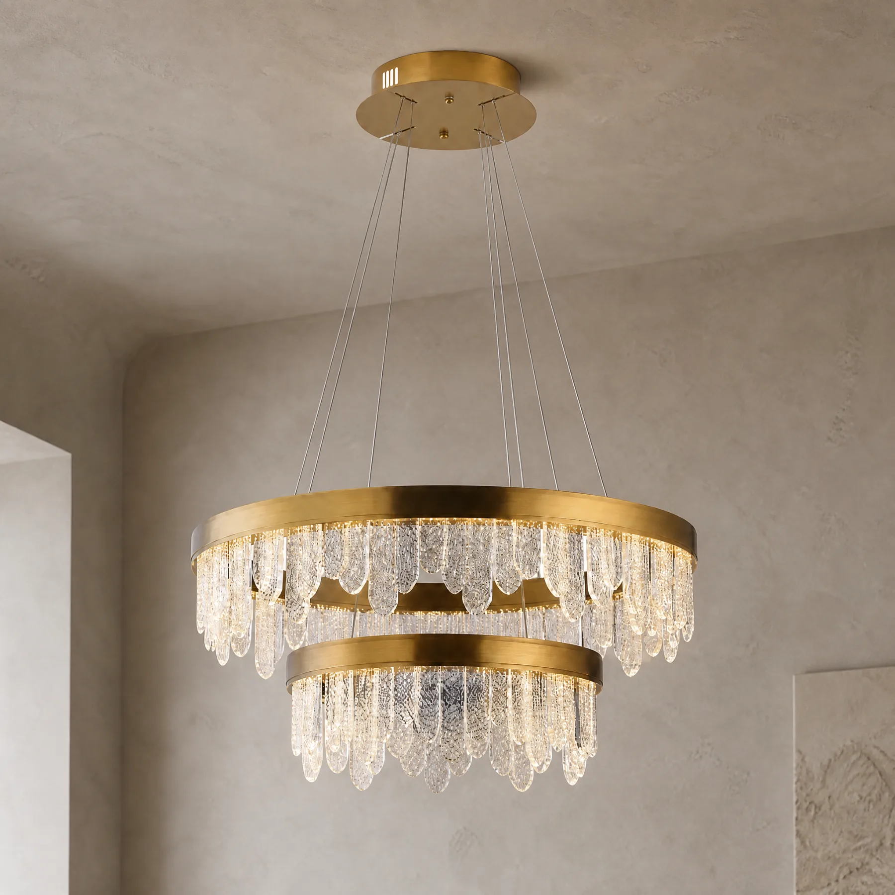 Gilded Crystal Ring Chandelier custom chandeliers