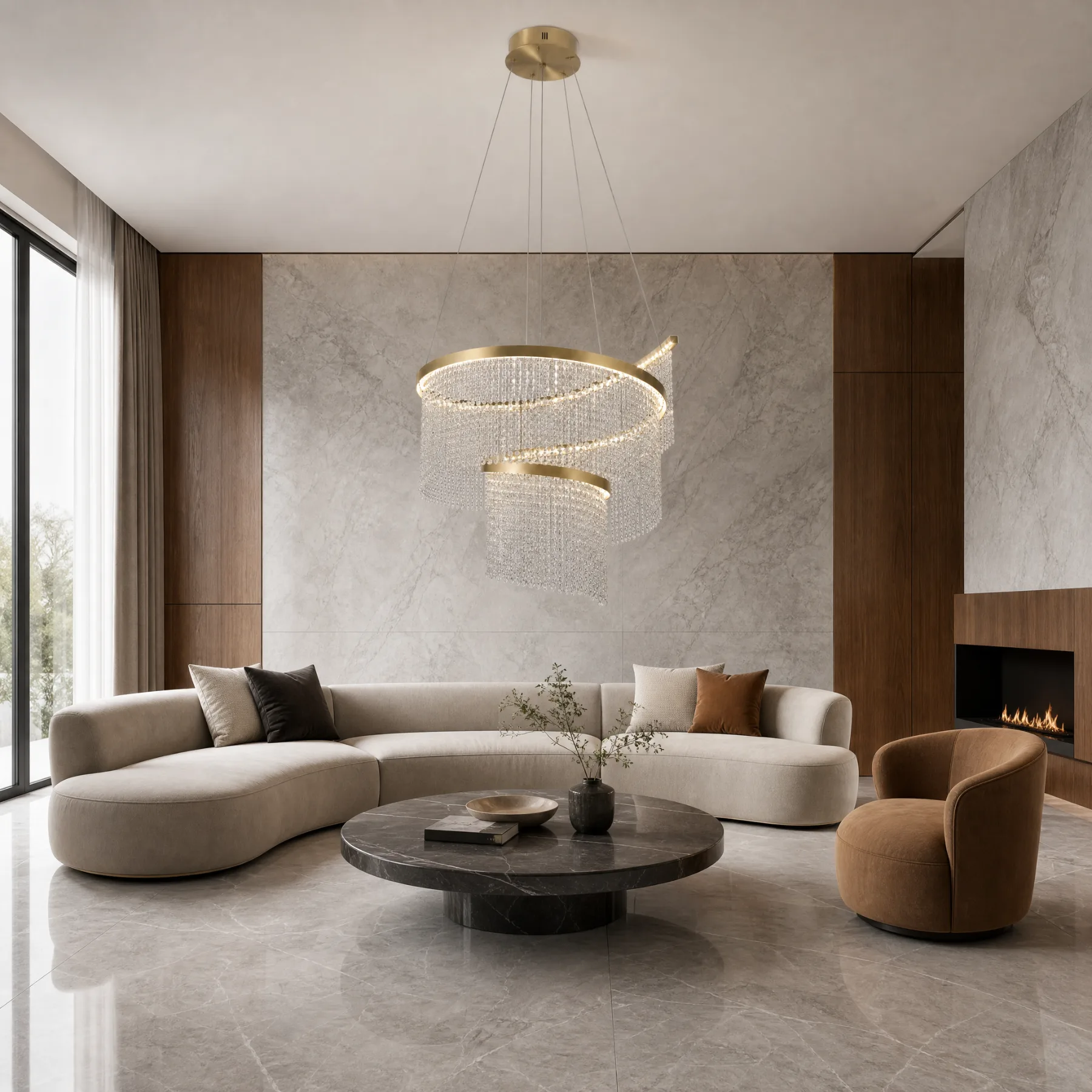 Luminous Crystal Spiral Chandelier image 4