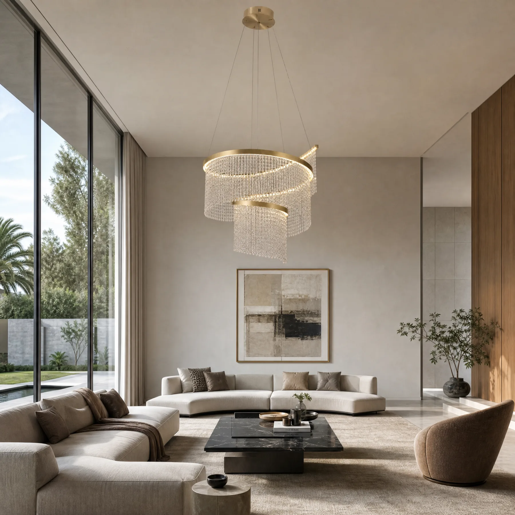 Luminous Crystal Spiral Chandelier image 3