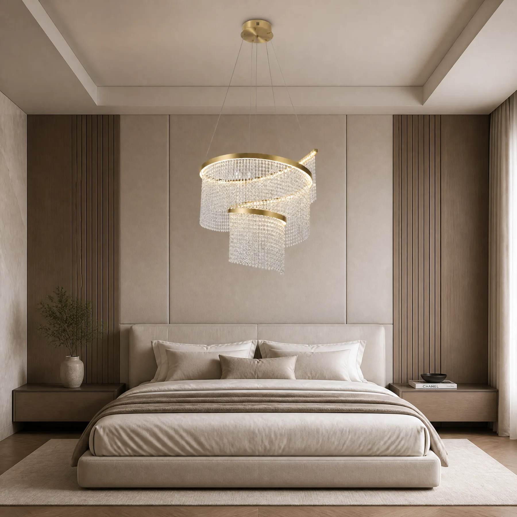 Luminous Crystal Spiral Chandelier image 5