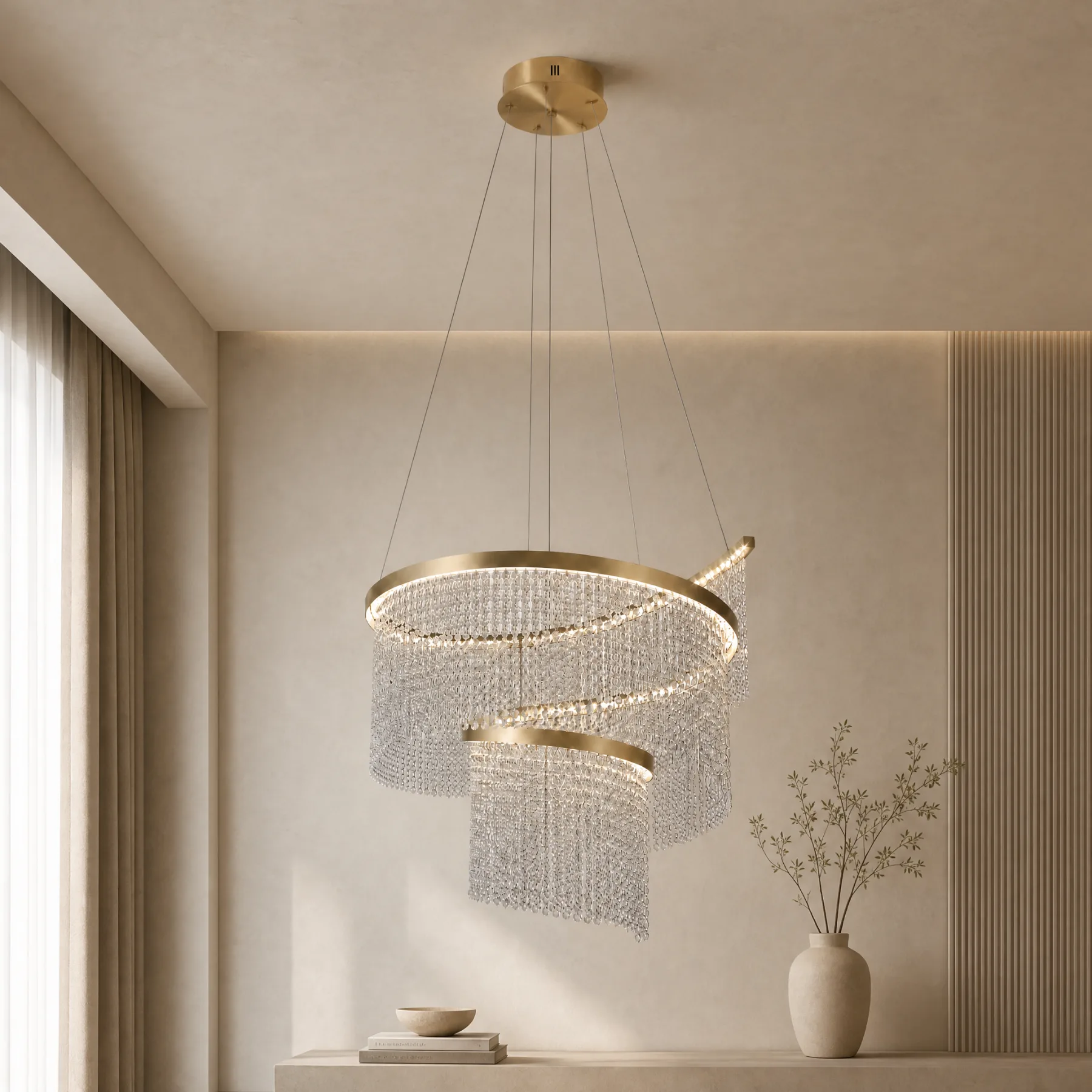Luminous Crystal Spiral Chandelier image 6